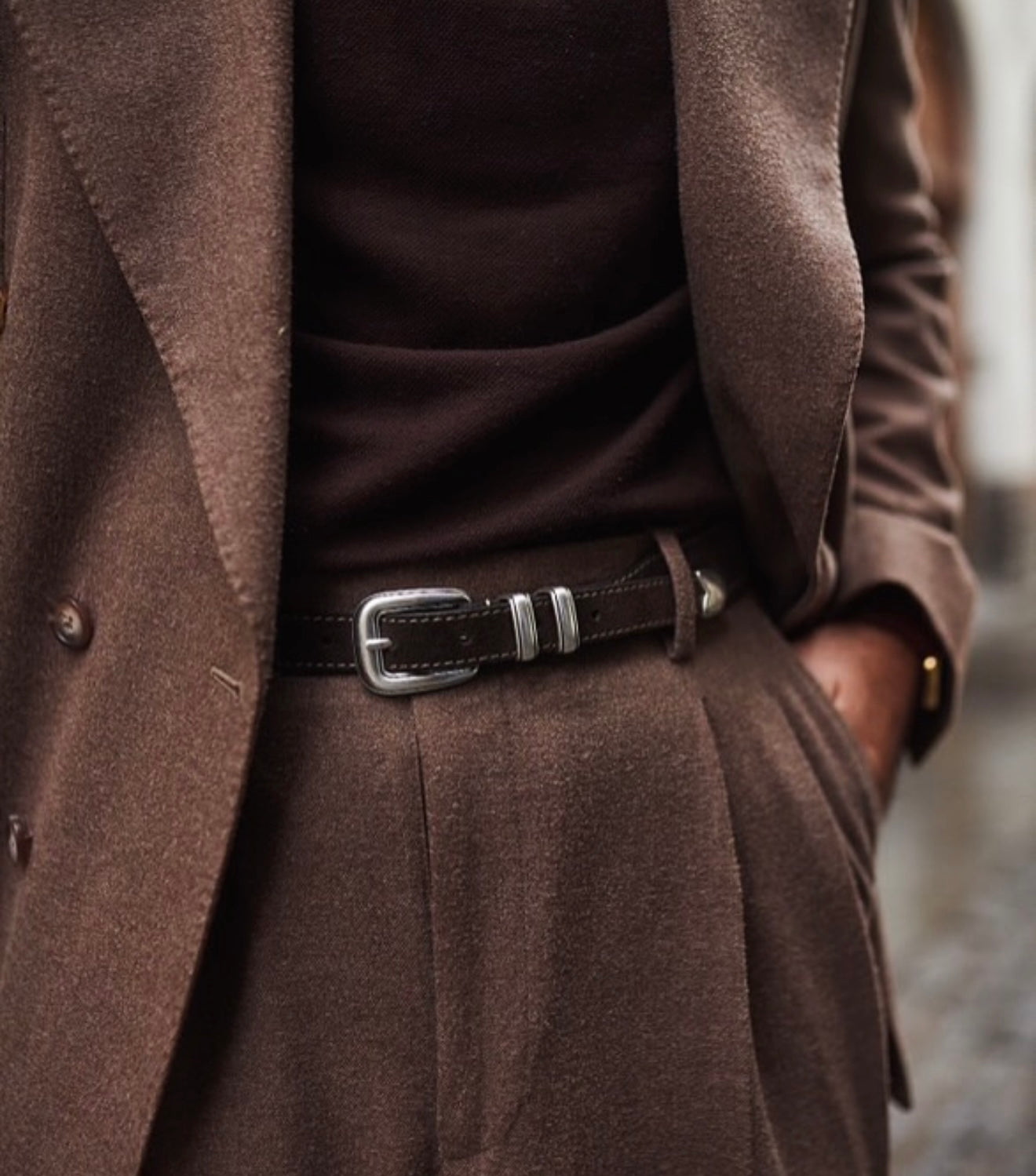 Tom Dark Brown Suede Belt