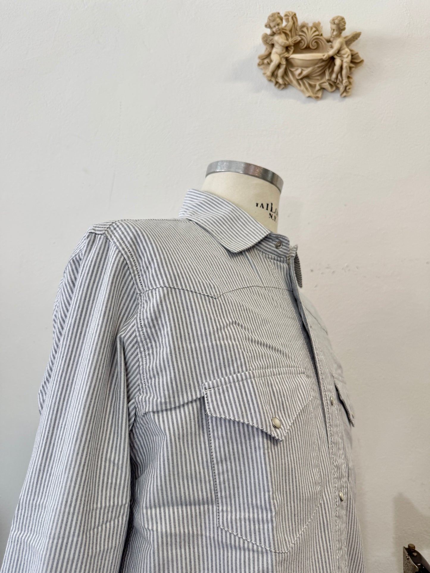 Western Oxford Shirt Striped Military Green- Chesapeake’s