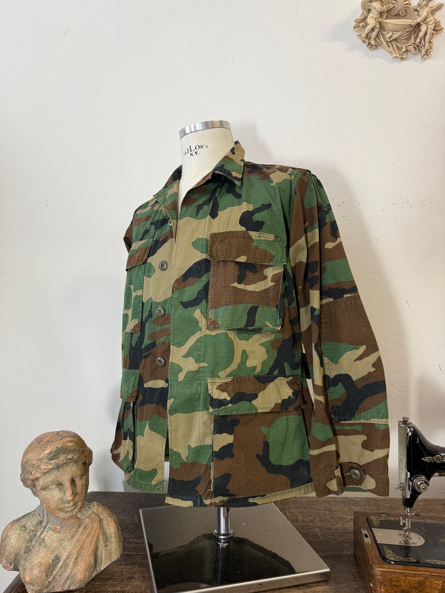 Vintage Woodland Camo Jacket Us Army Rip Stop “S”