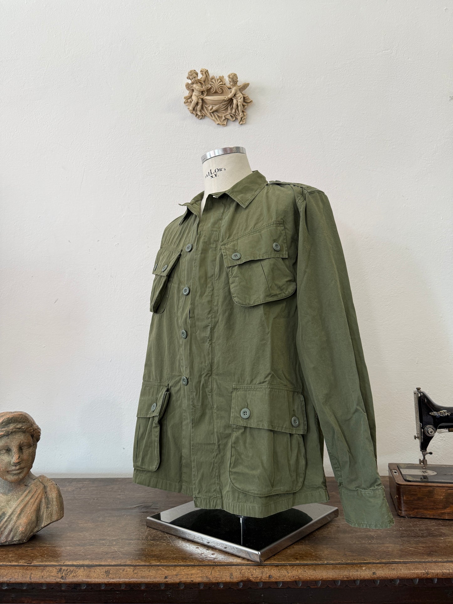 Jungle Jacket Popeline First Pattern Military Green - Chesapeake’s