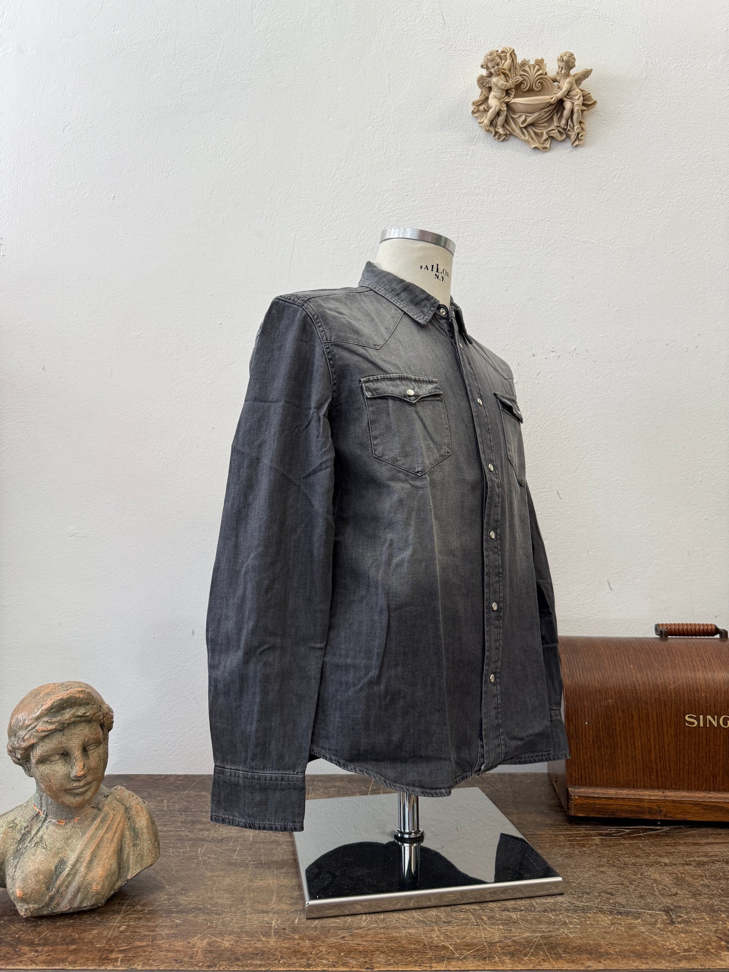 Western “Jeckerson” Denim Shirt - S, M, L, XL, XXL
