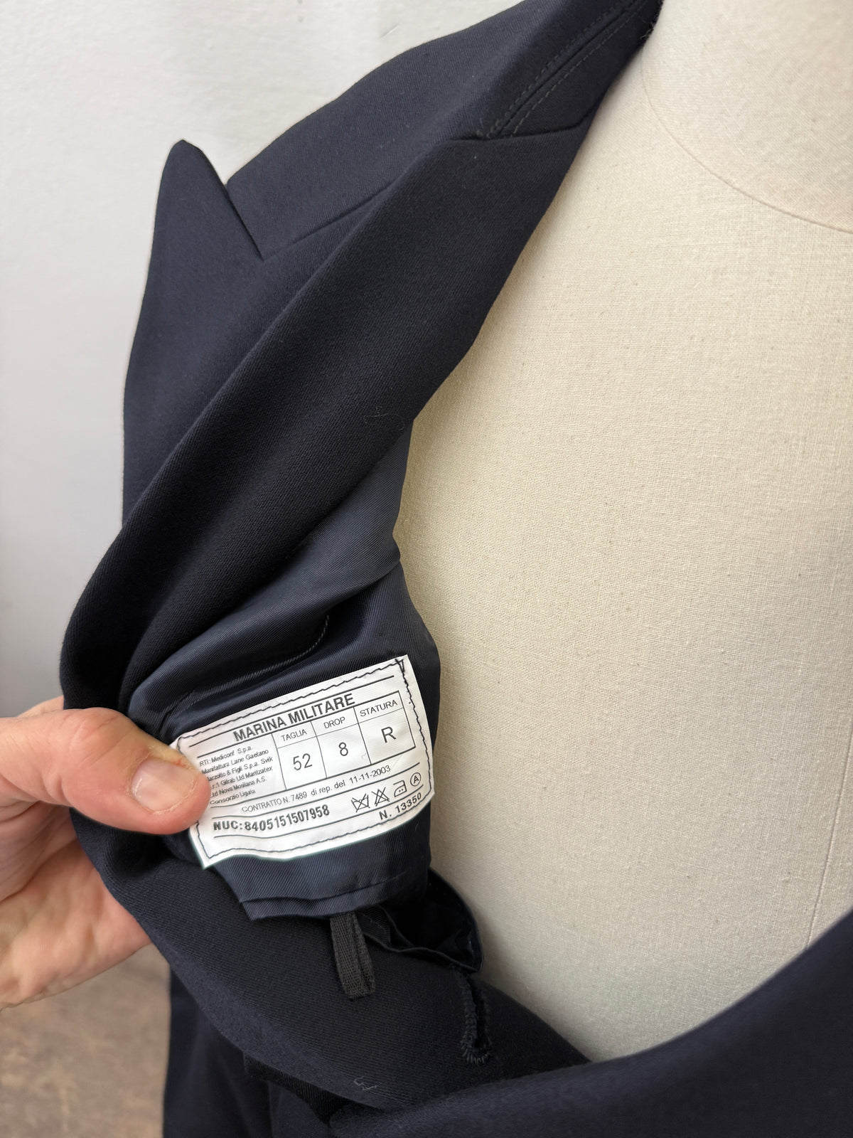 Vintage Italian Navy Double Breasted Jacket “M”