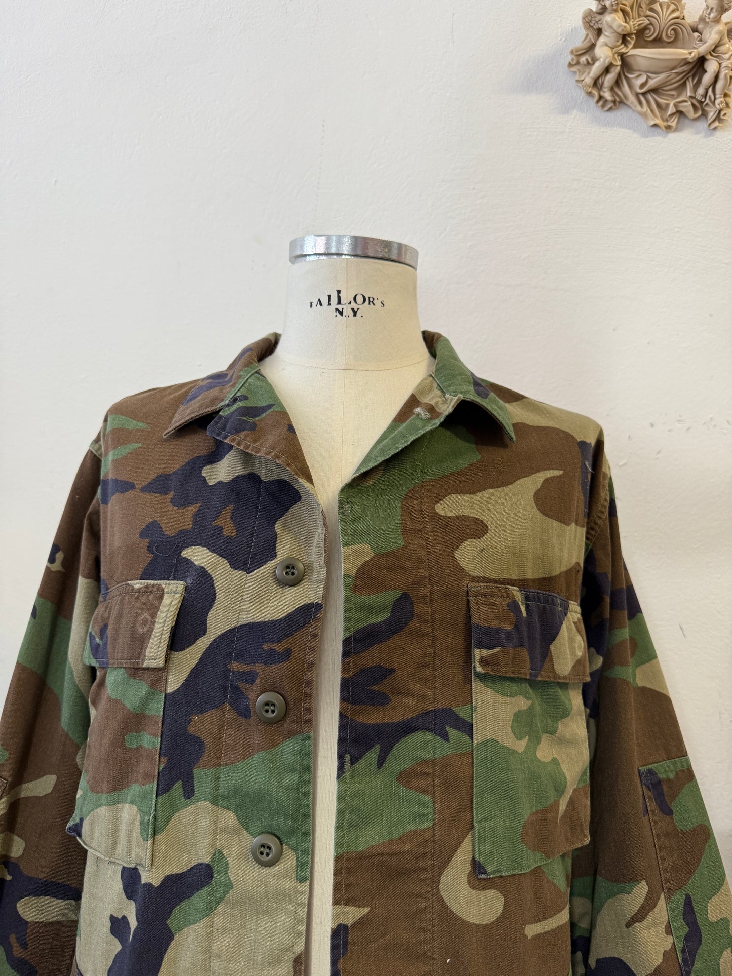 Vintage Woodland Camo Jacket “L”