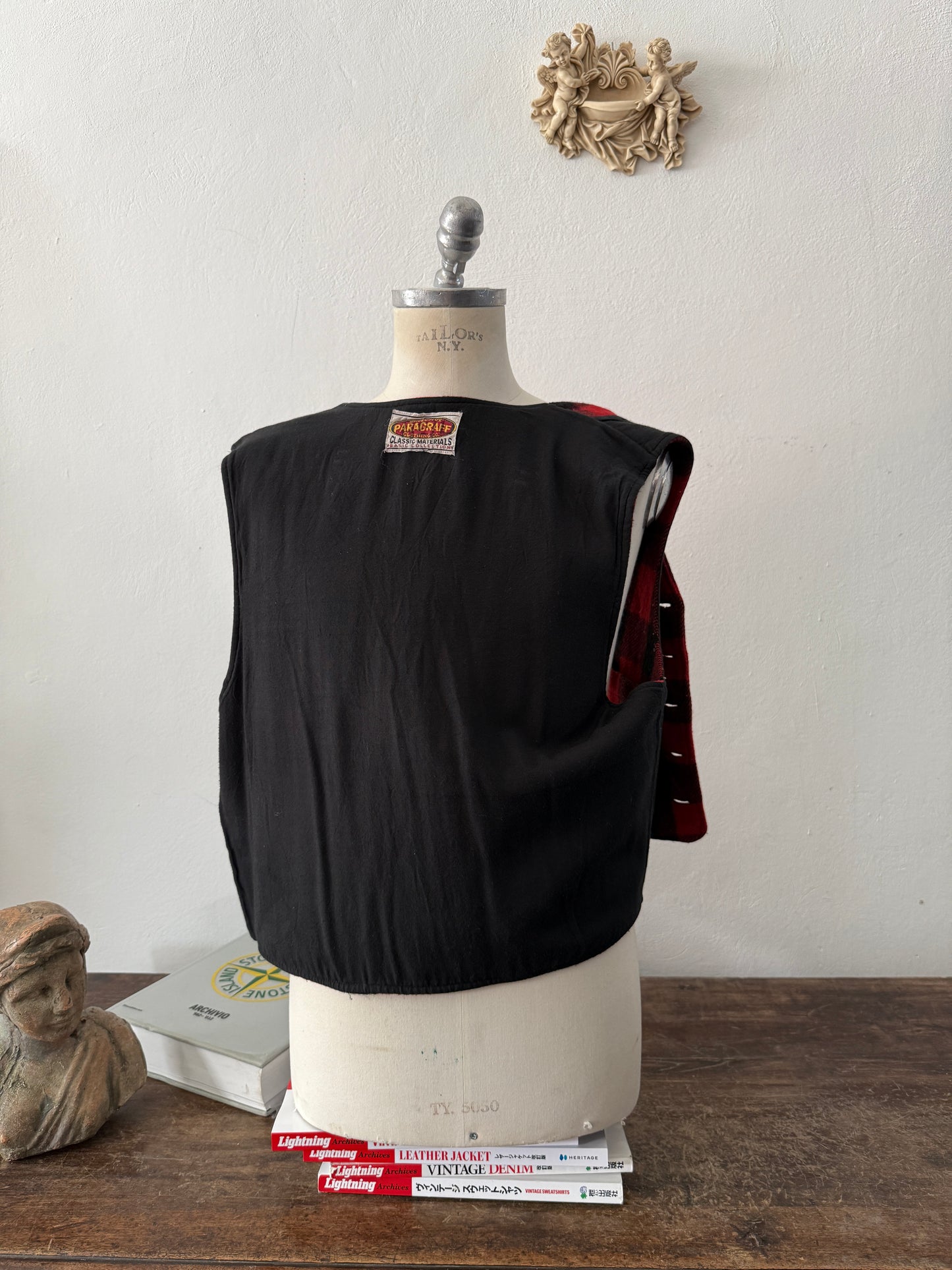 Vintage Buffalo Check Wool Vest “M/L”