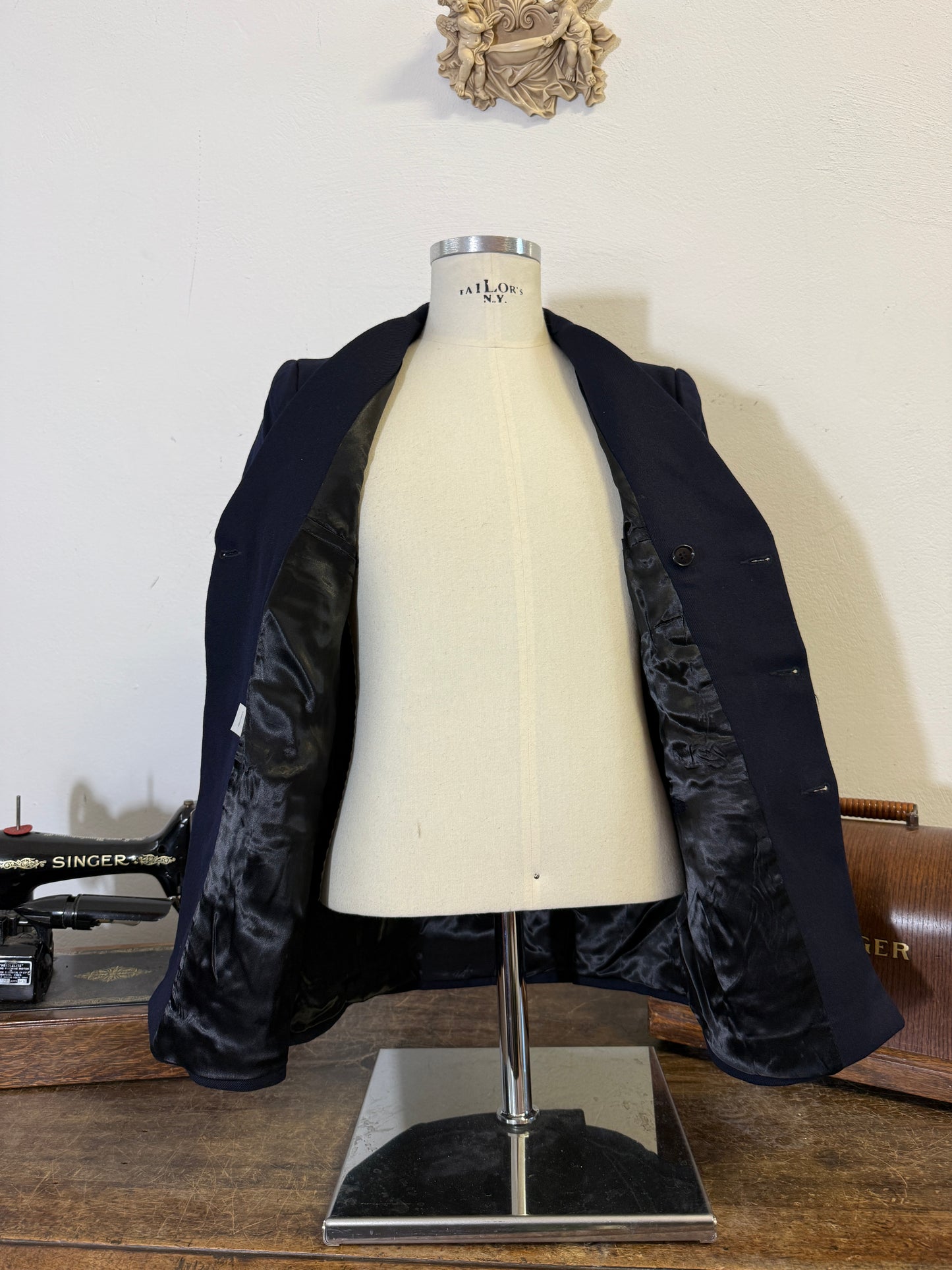 Vintage 90’s Italian Navy Double Breasted Jacket “S”