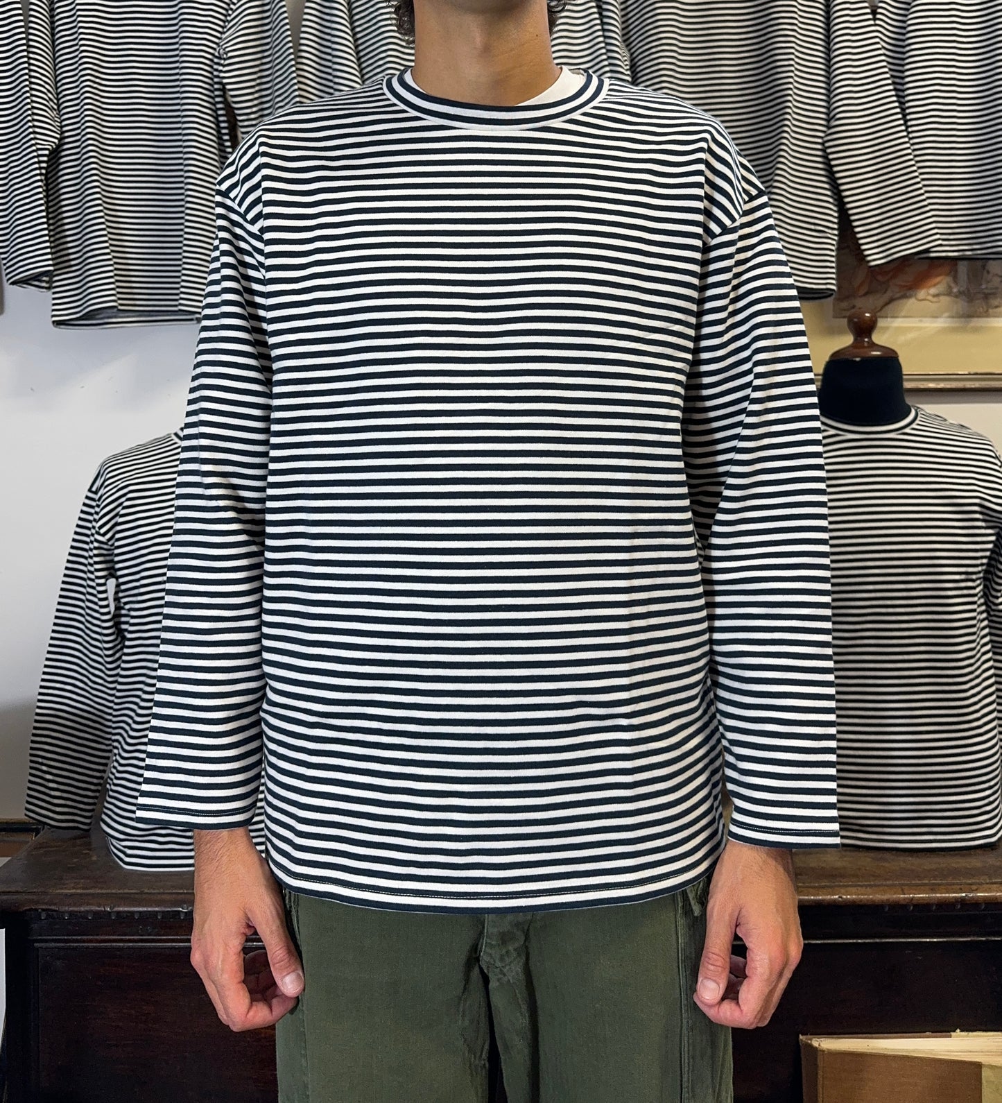 Russian Navy Cotton Fleece Long Sleeve T-Shirt