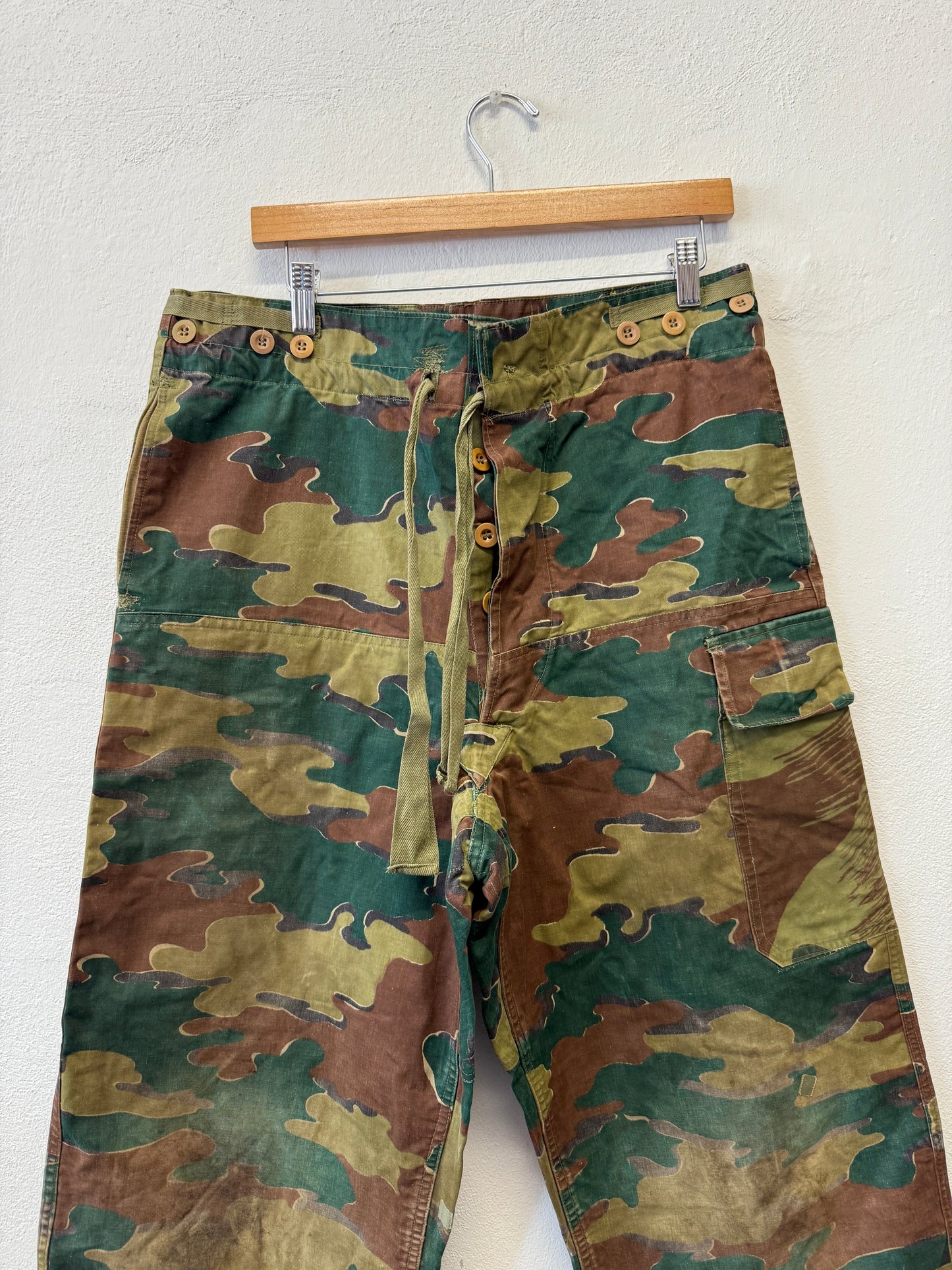 Vintage 1950s Belgian Army Camo Paratrooper Pants “W35”