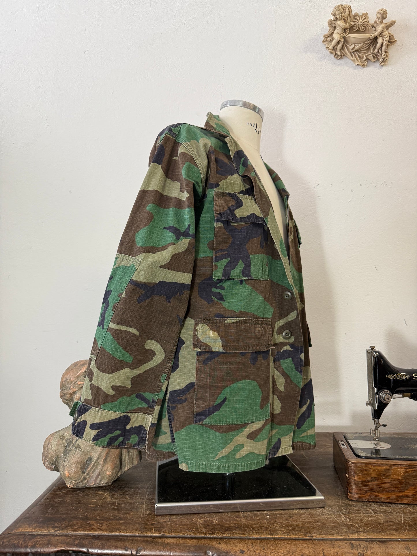 Vintage Woodland Camo Jacket Us Army Rip Stop “M”