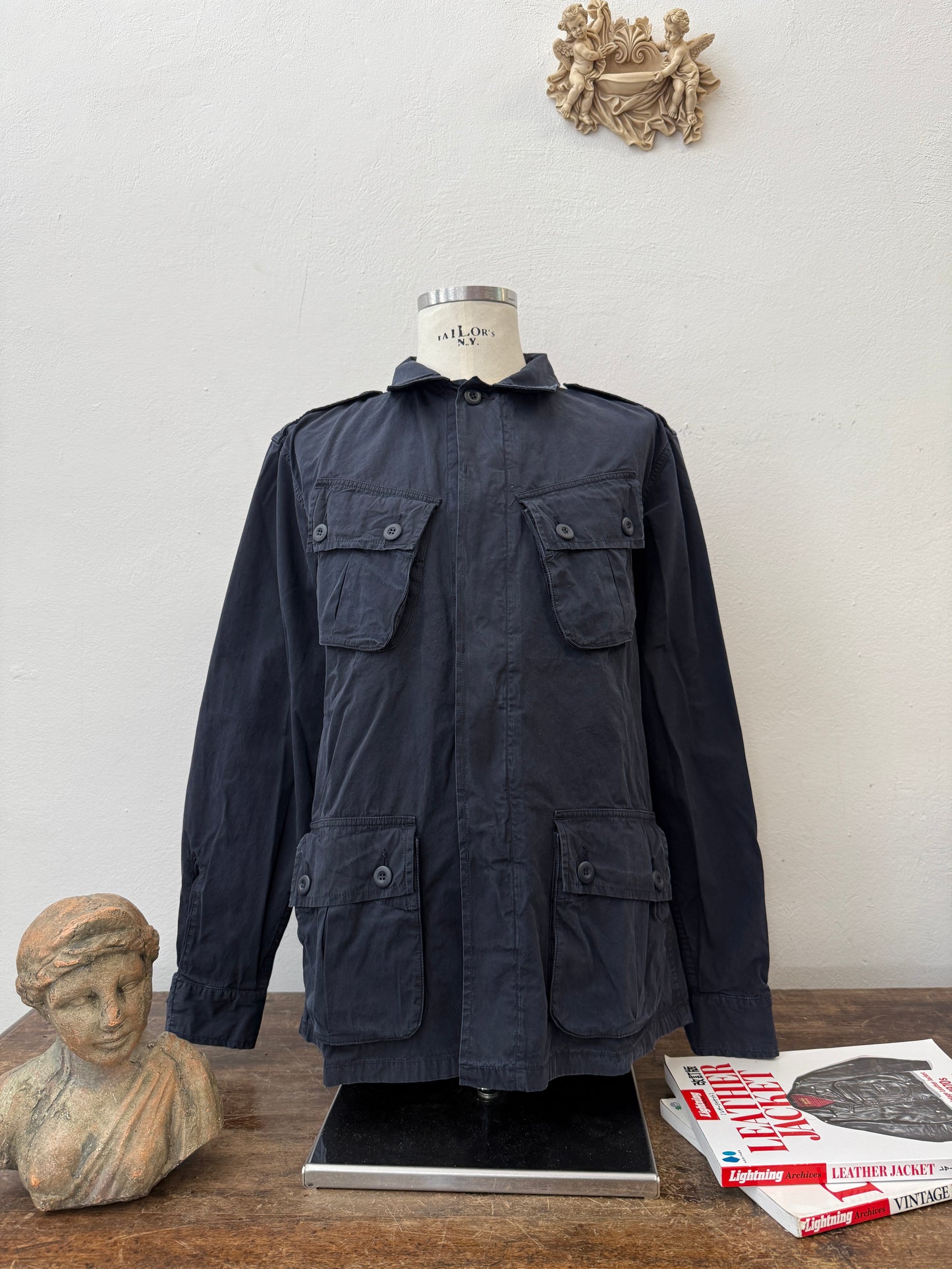 Jungle Jacket Popeline First Pattern Blue Navy - Chesapeake’s