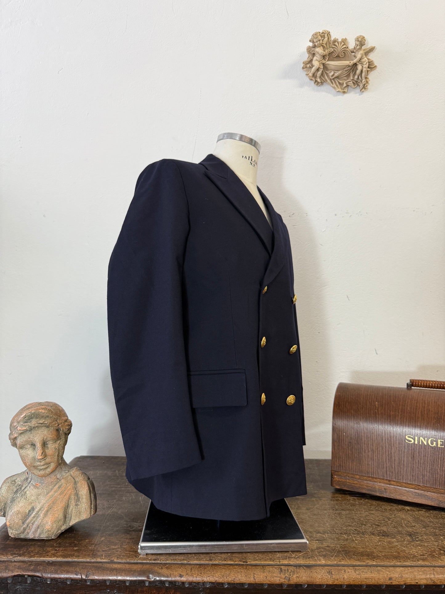 Vintage Italian Navy Double Breasted Jacket “M/L”