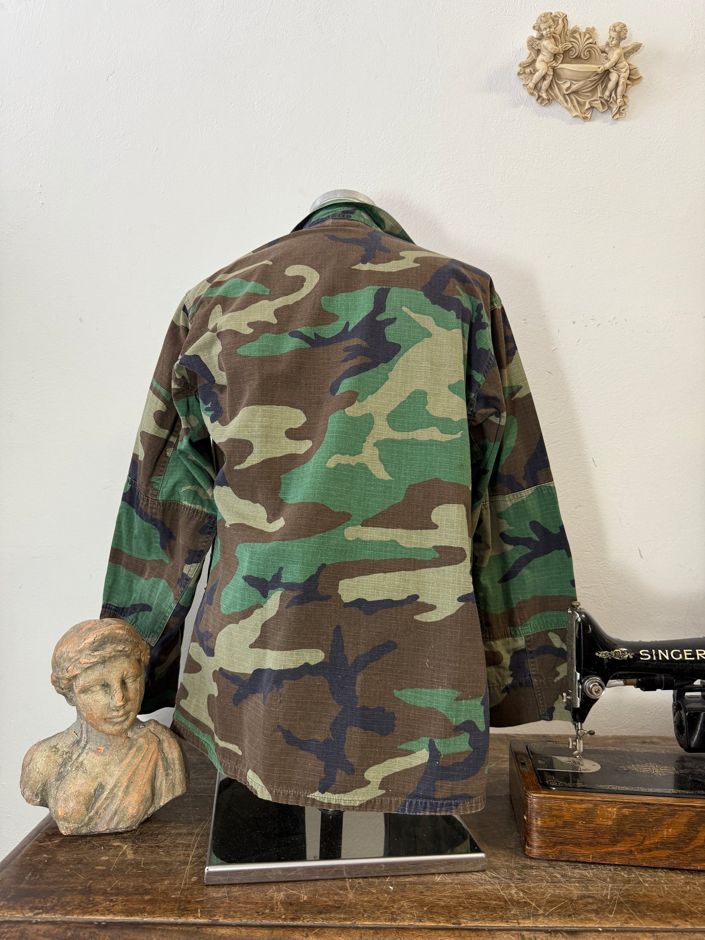 Vintage Woodland Camo Jacket Us Army Rip Stop “M”