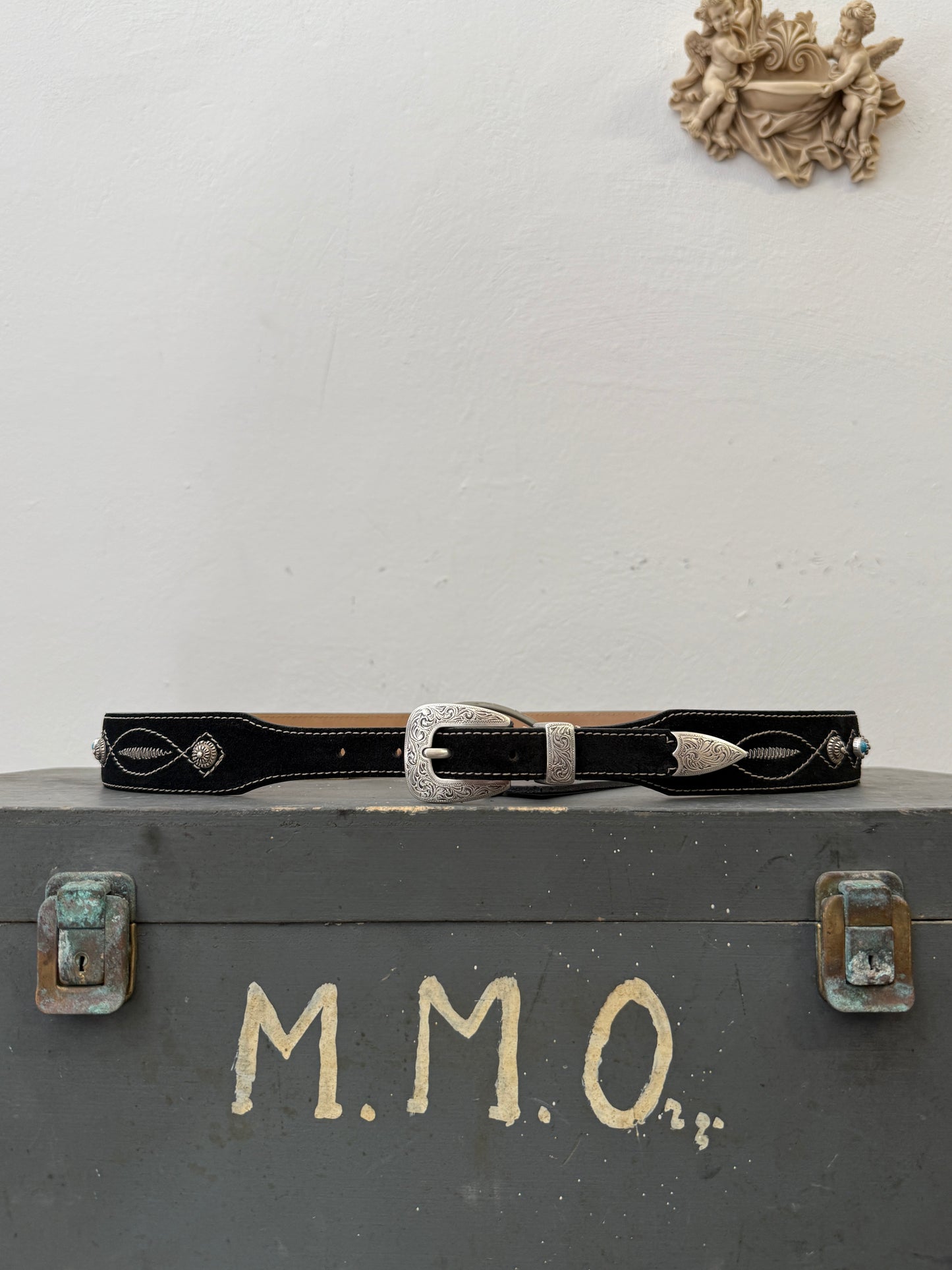 Suede Belt with Embroidery - Henry