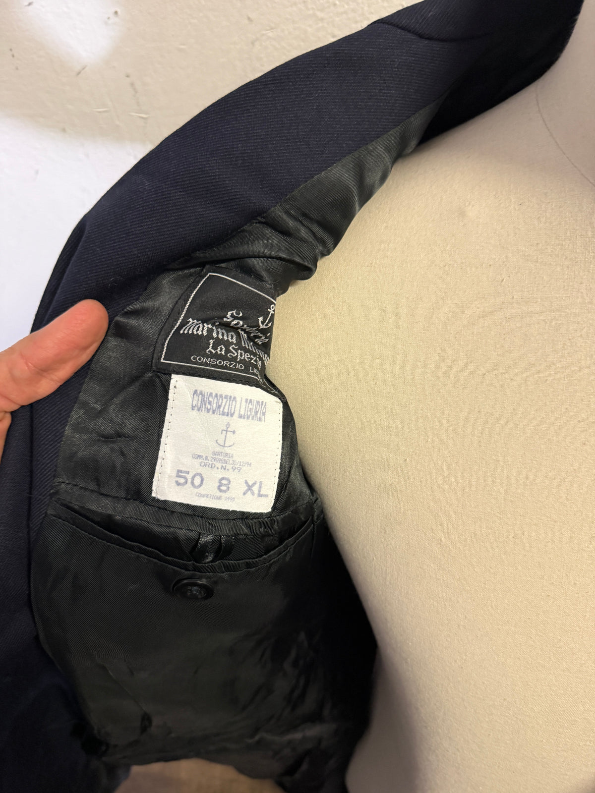 Vintage Italian Navy Double Breasted Jacket “L”