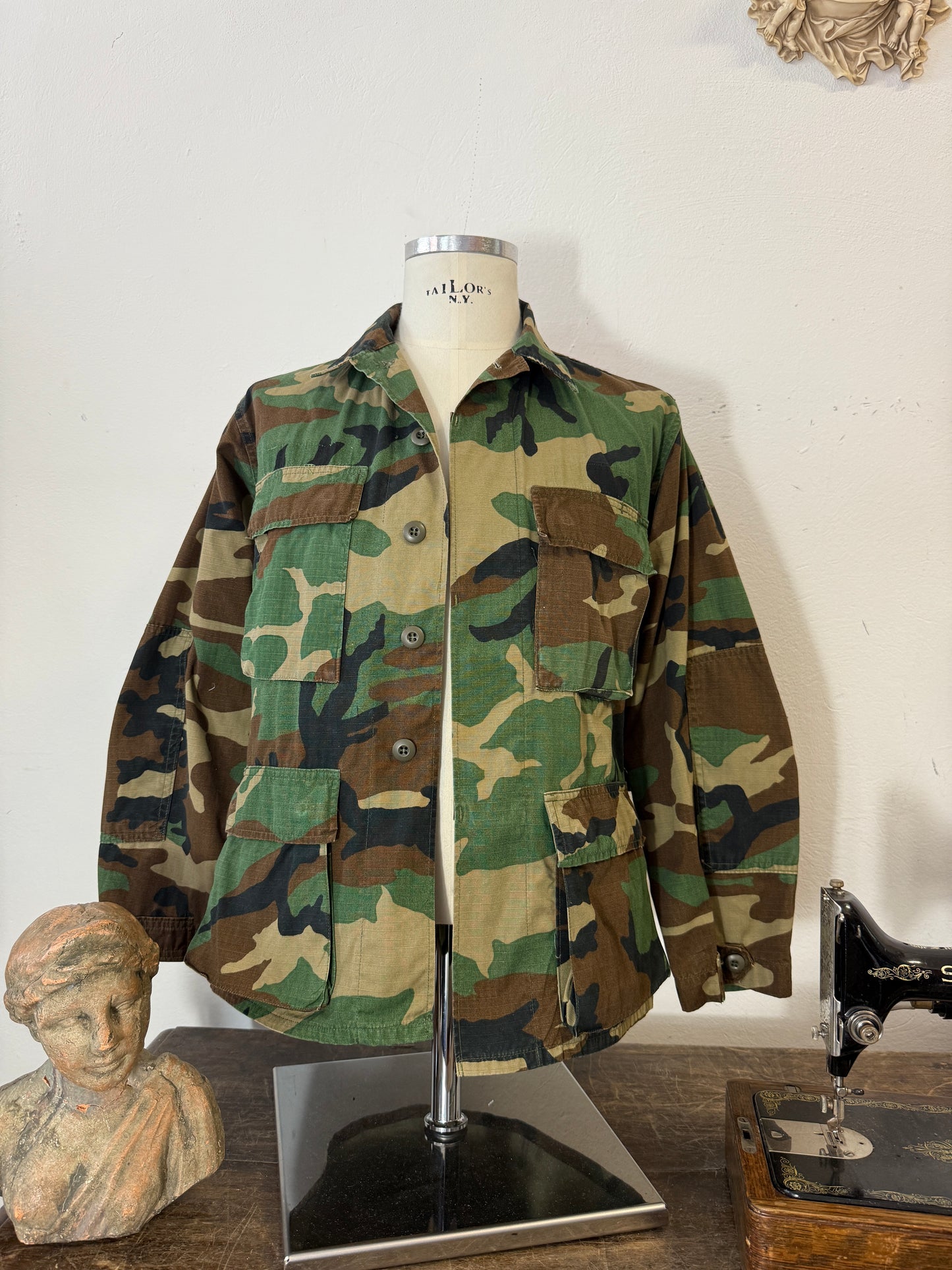 Vintage Woodland Camo Jacket Us Army Rip Stop “S”