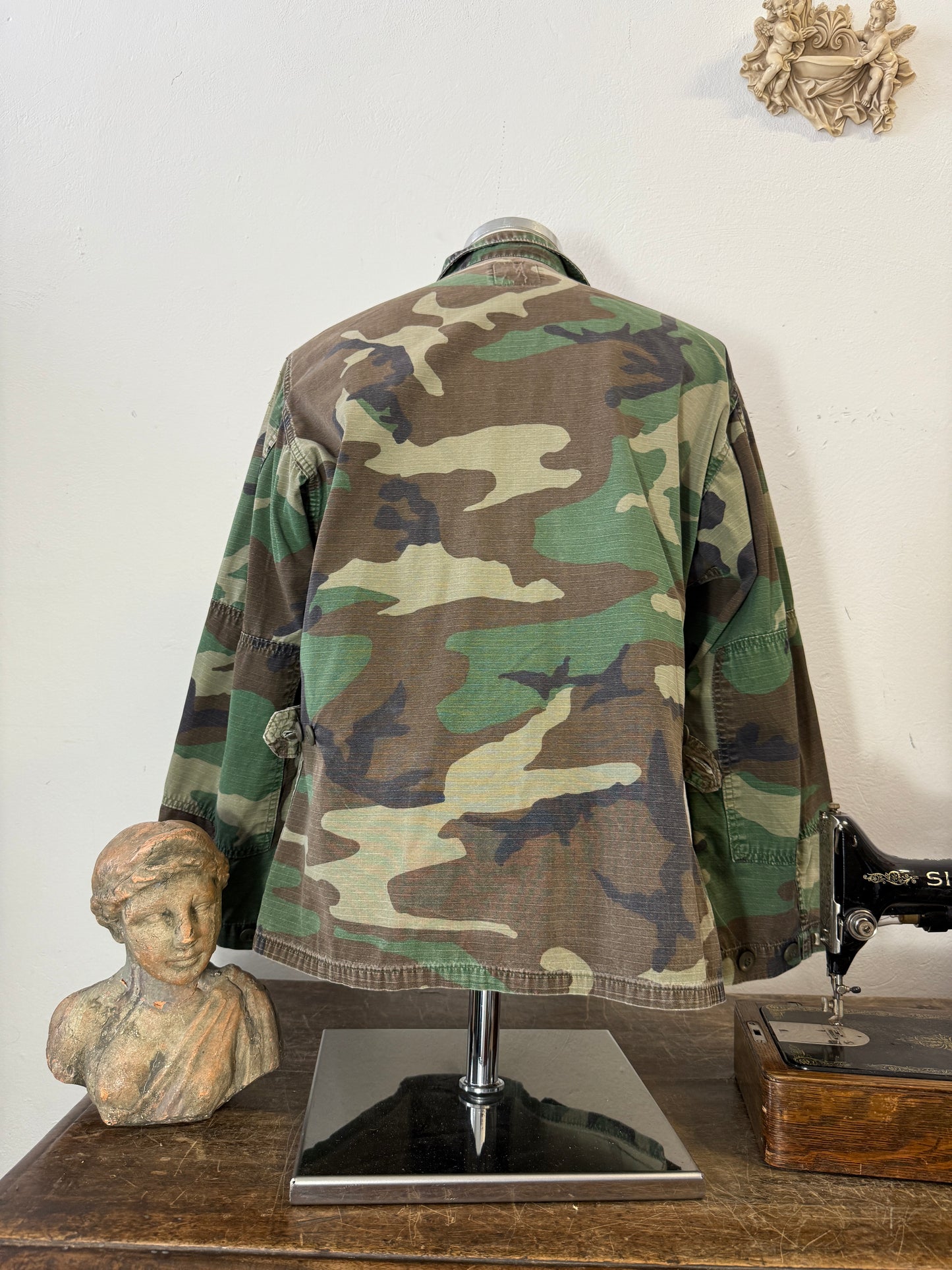 Vintage Woodland Camo Jacket Us Army Rip Stop “M”