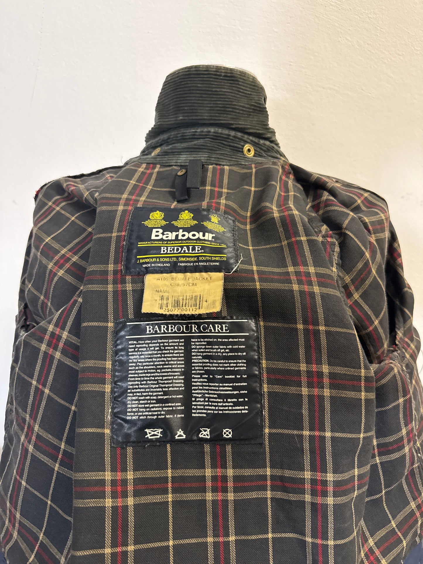 Vintage Barbour Bedale Jacket With Mending “S”