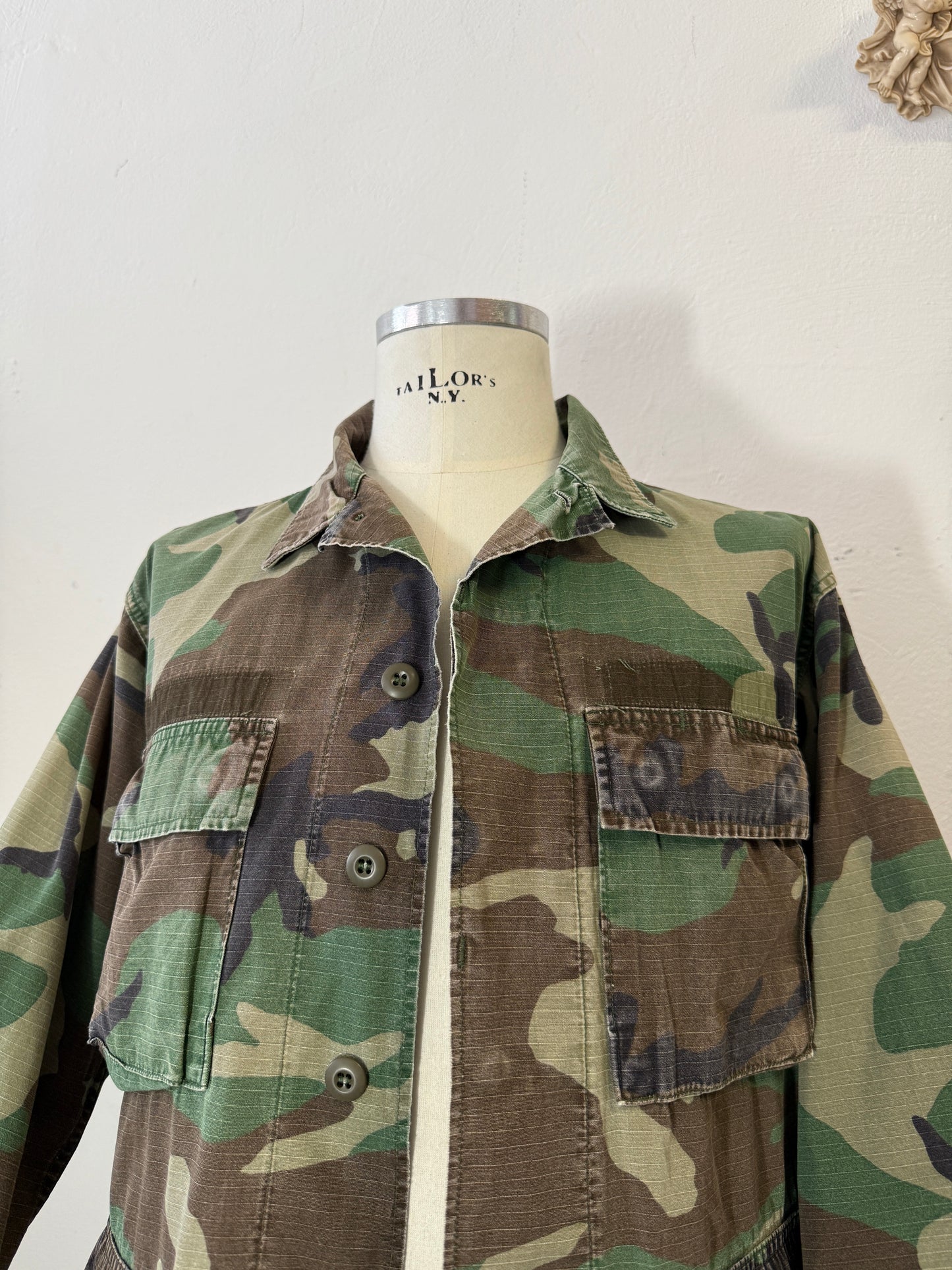 Vintage Woodland Camo Jacket Us Army Rip Stop “M”