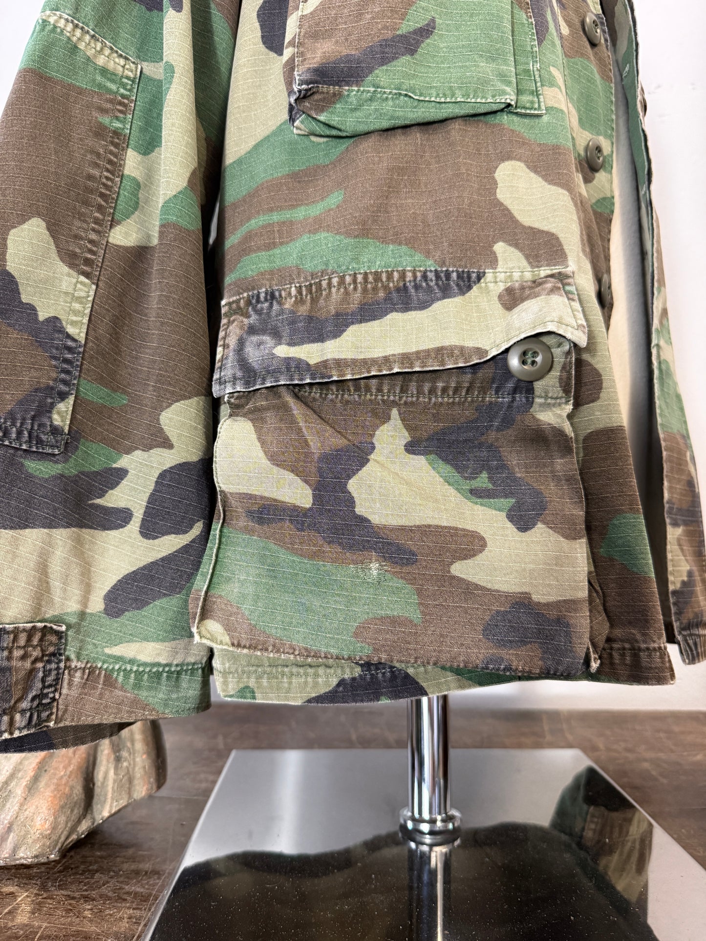 Vintage Woodland Camo Jacket Us Army Rip Stop “M”