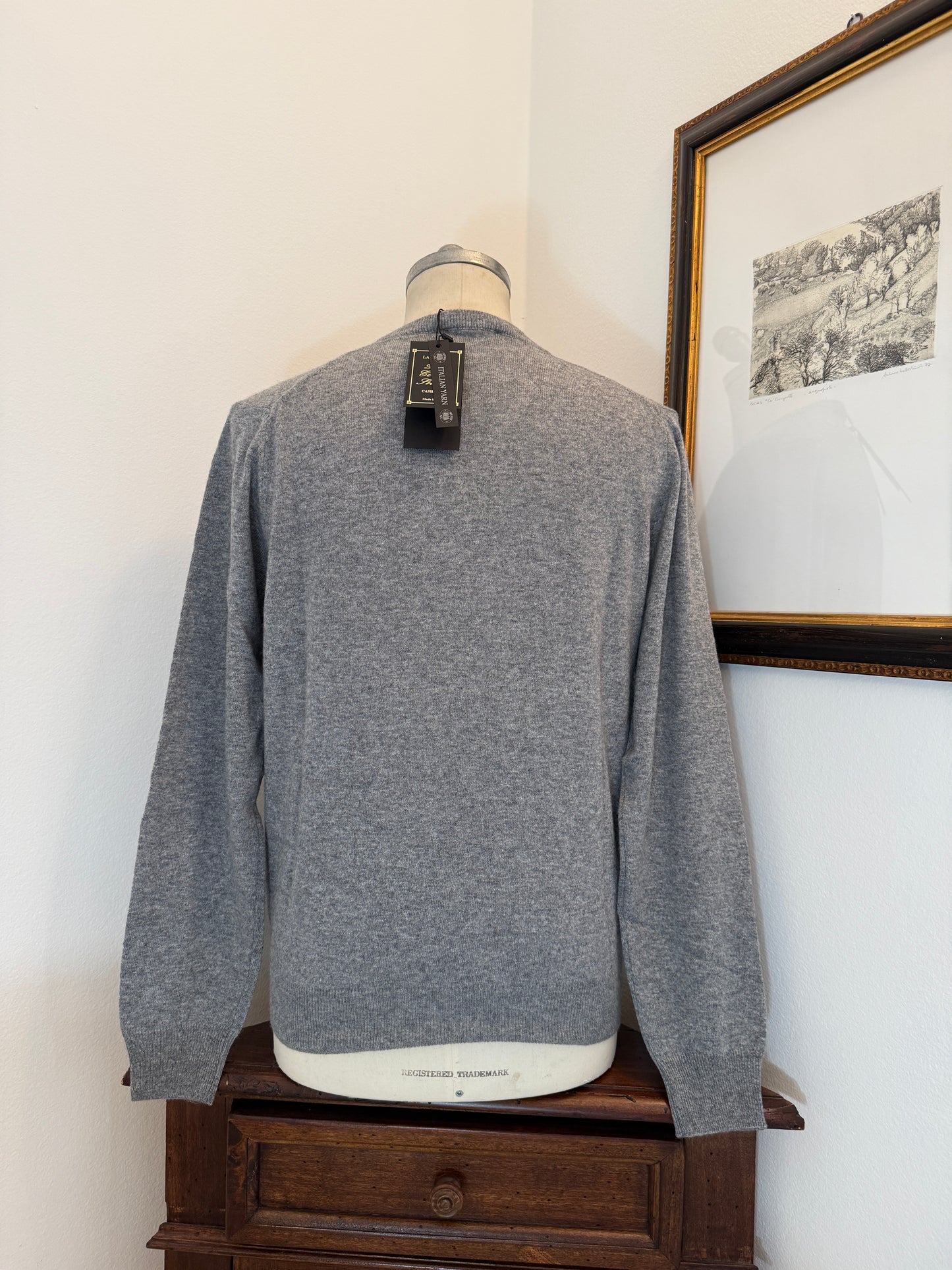 Essential Grey V-Neck Sweater - Made in Italy
