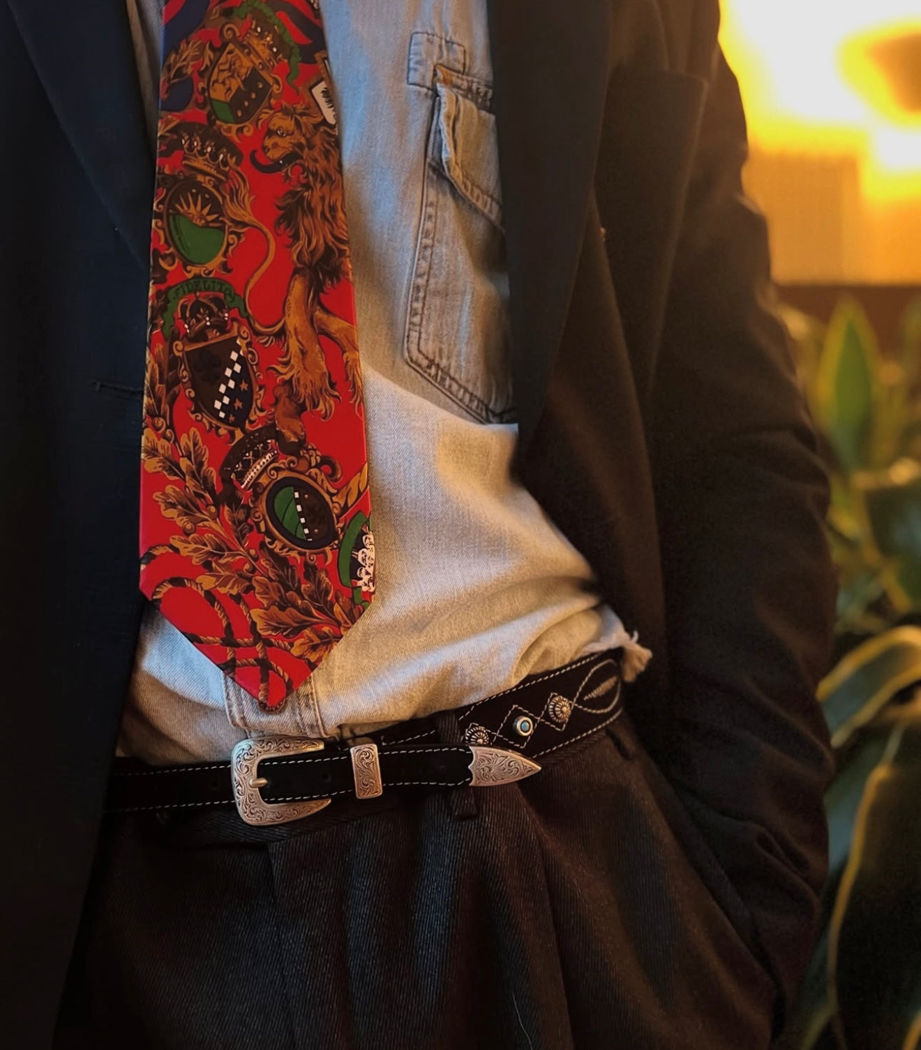 Suede Belt with Embroidery - Henry