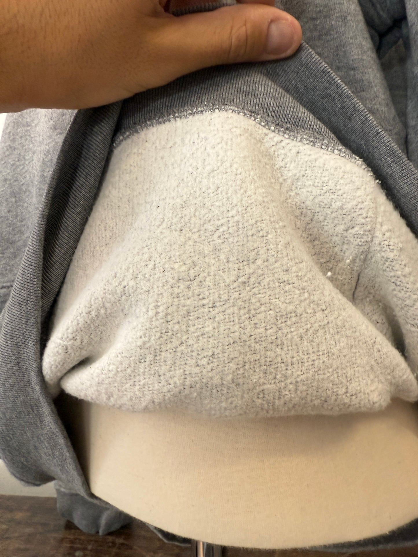 Basic Grey Hooded Sweatshirt With Fleece Lining “L”