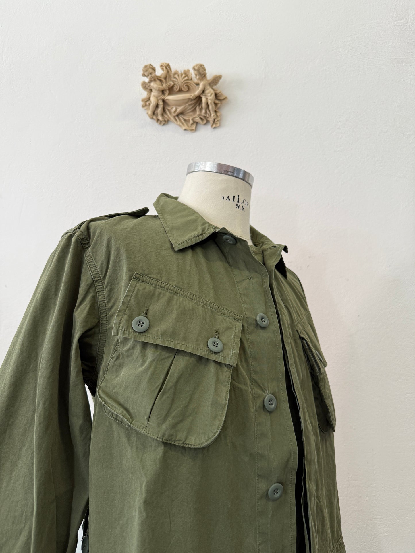 Jungle Jacket Popeline First Pattern Military Green - Chesapeake’s