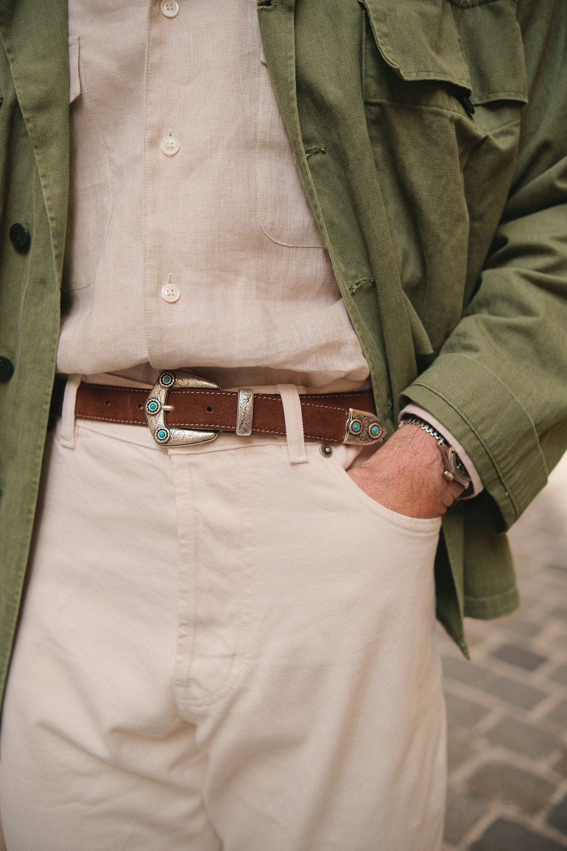 Padded Suede Belt – Calvin