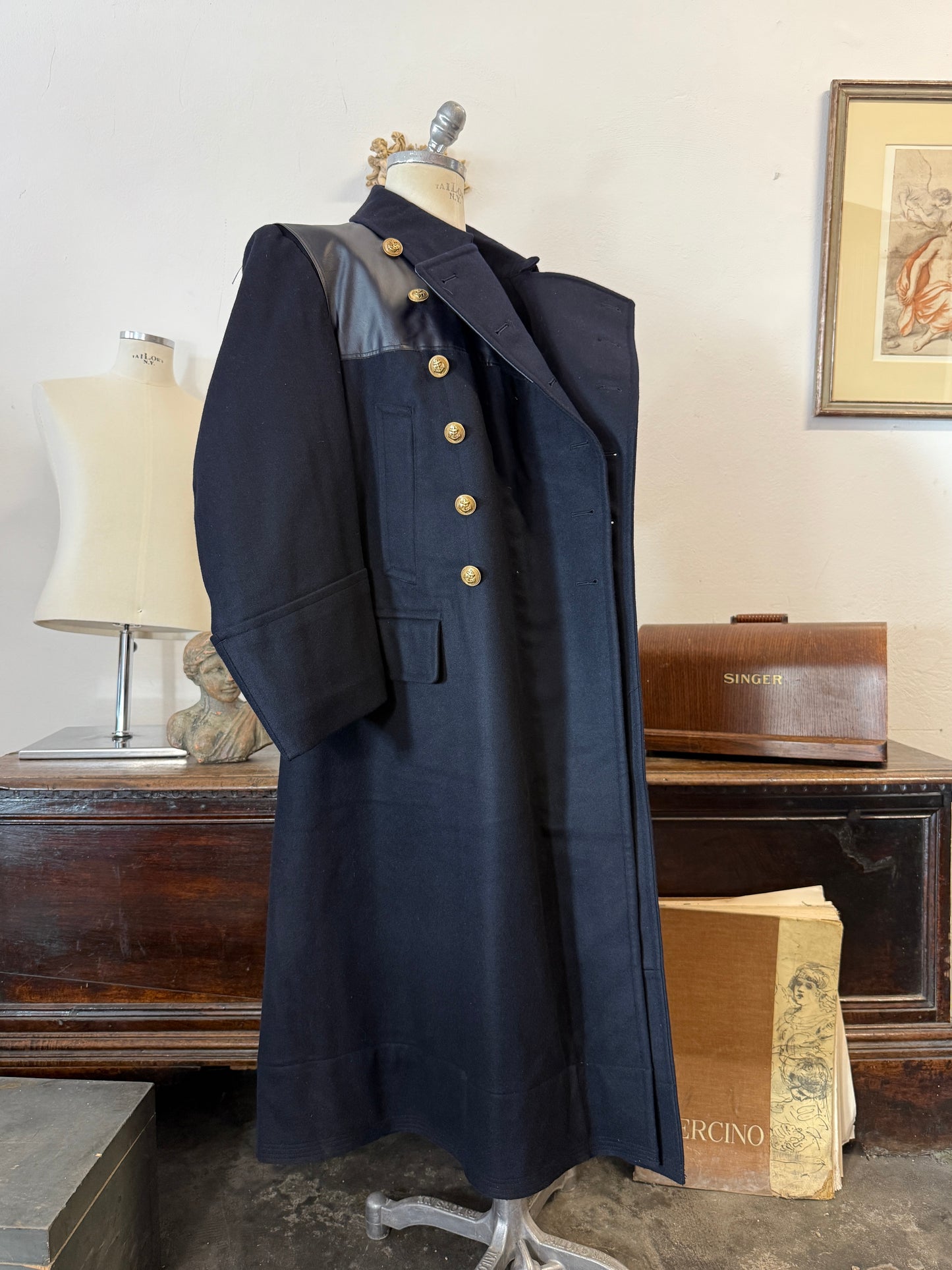 Rare Vintage German Navy Bundesmarine Coat – Wachmantel 1950s “L/XL”
