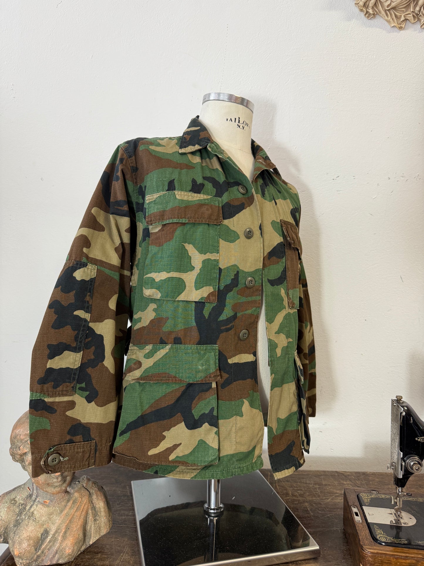 Vintage Woodland Camo Jacket Us Army Rip Stop “S”