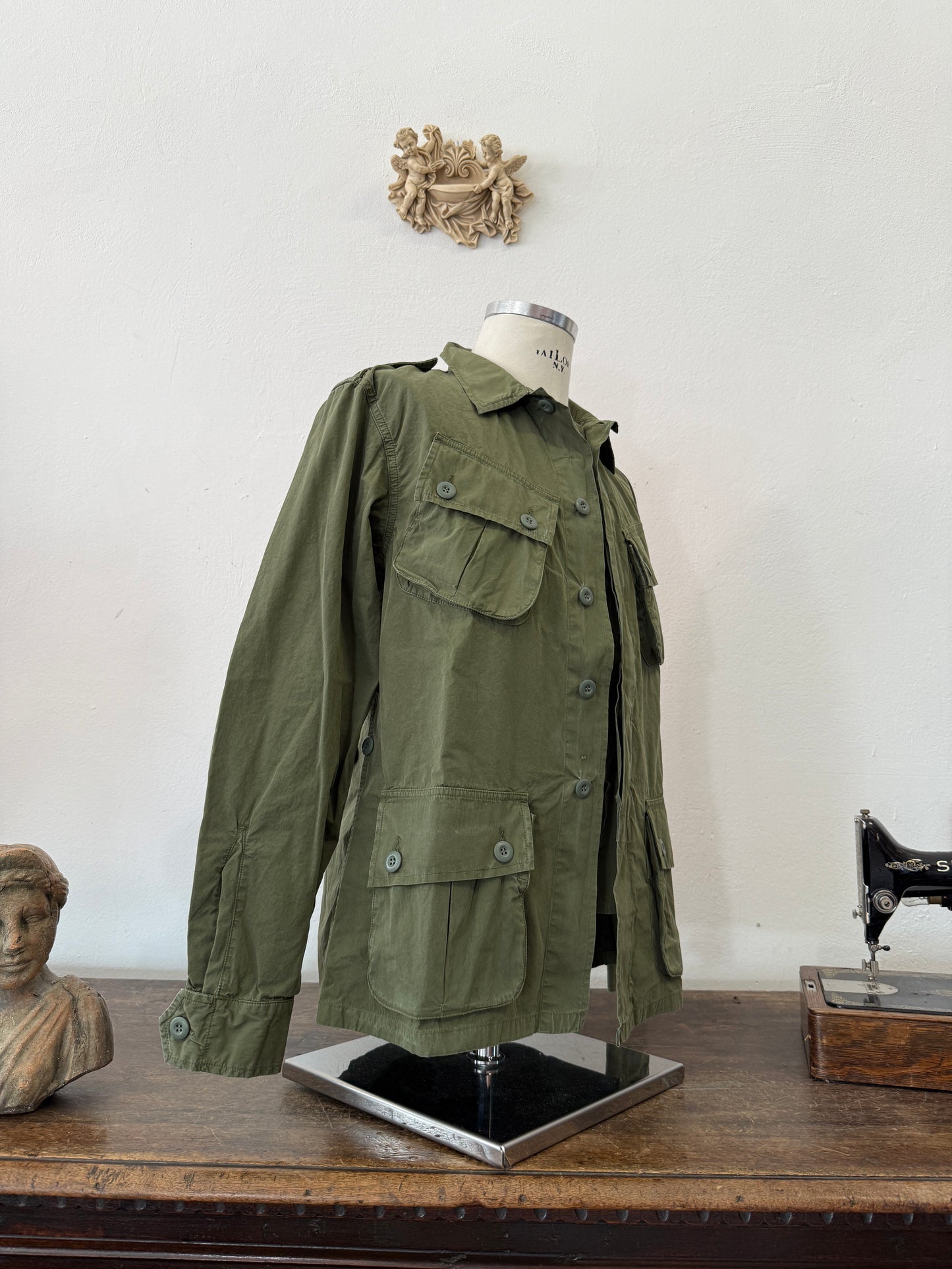 Jungle Jacket Popeline First Pattern Military Green - Chesapeake’s