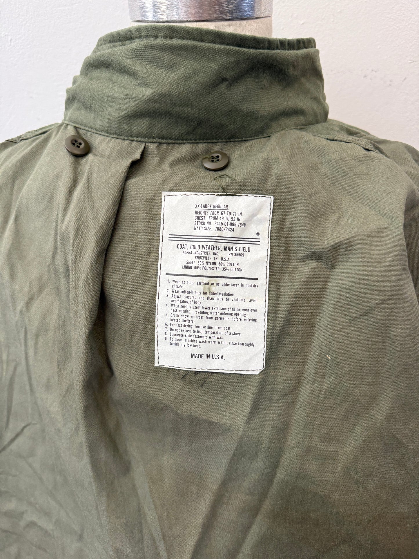 Vintage Field Jacket M65 Us Army Alpha Industries “XXL”