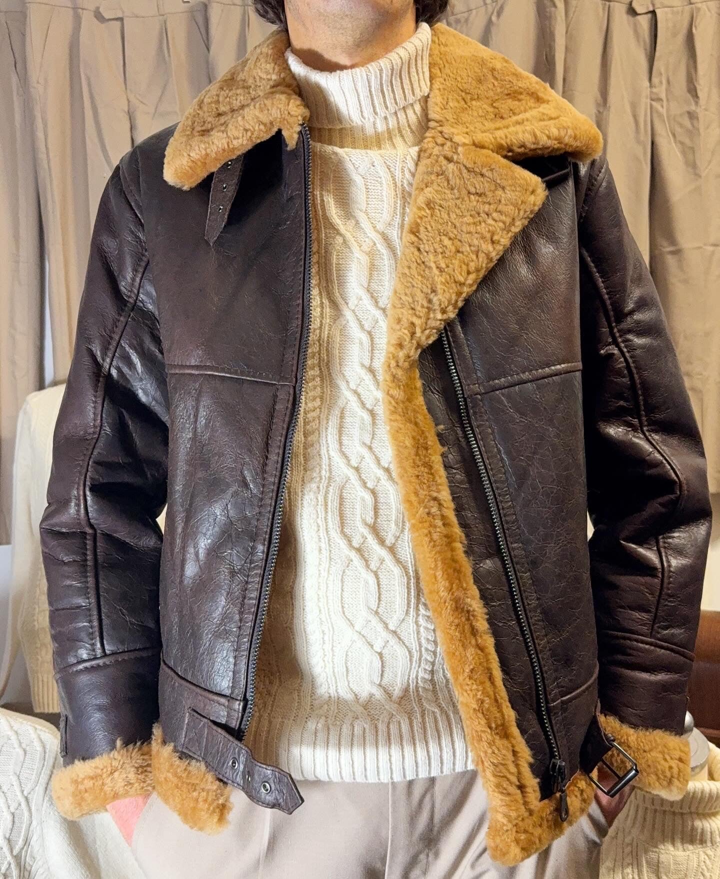 US B46 SHEEPSKIN LEATHER JACKET “L”