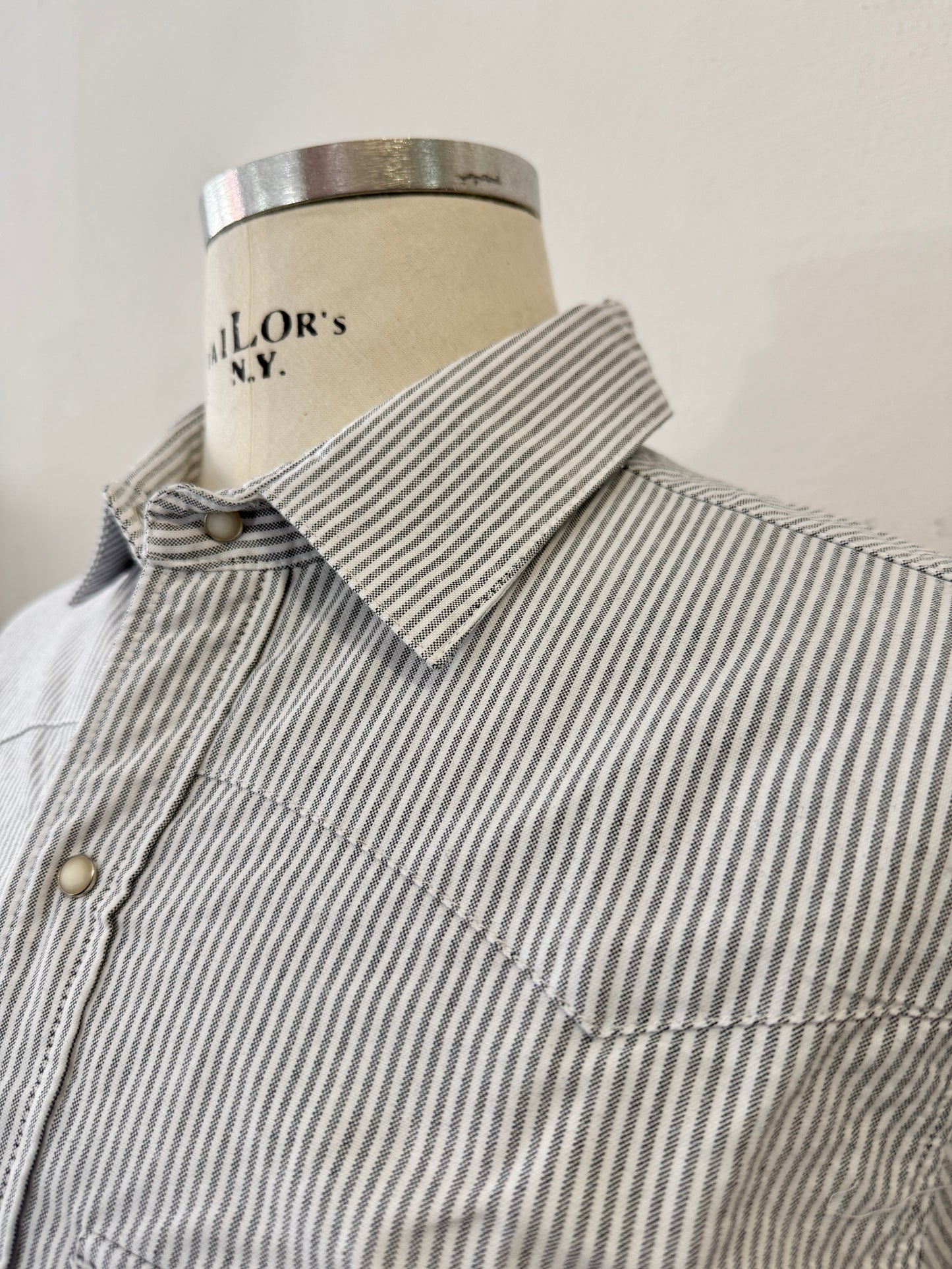 Western Oxford Shirt Striped Military Green- Chesapeake’s