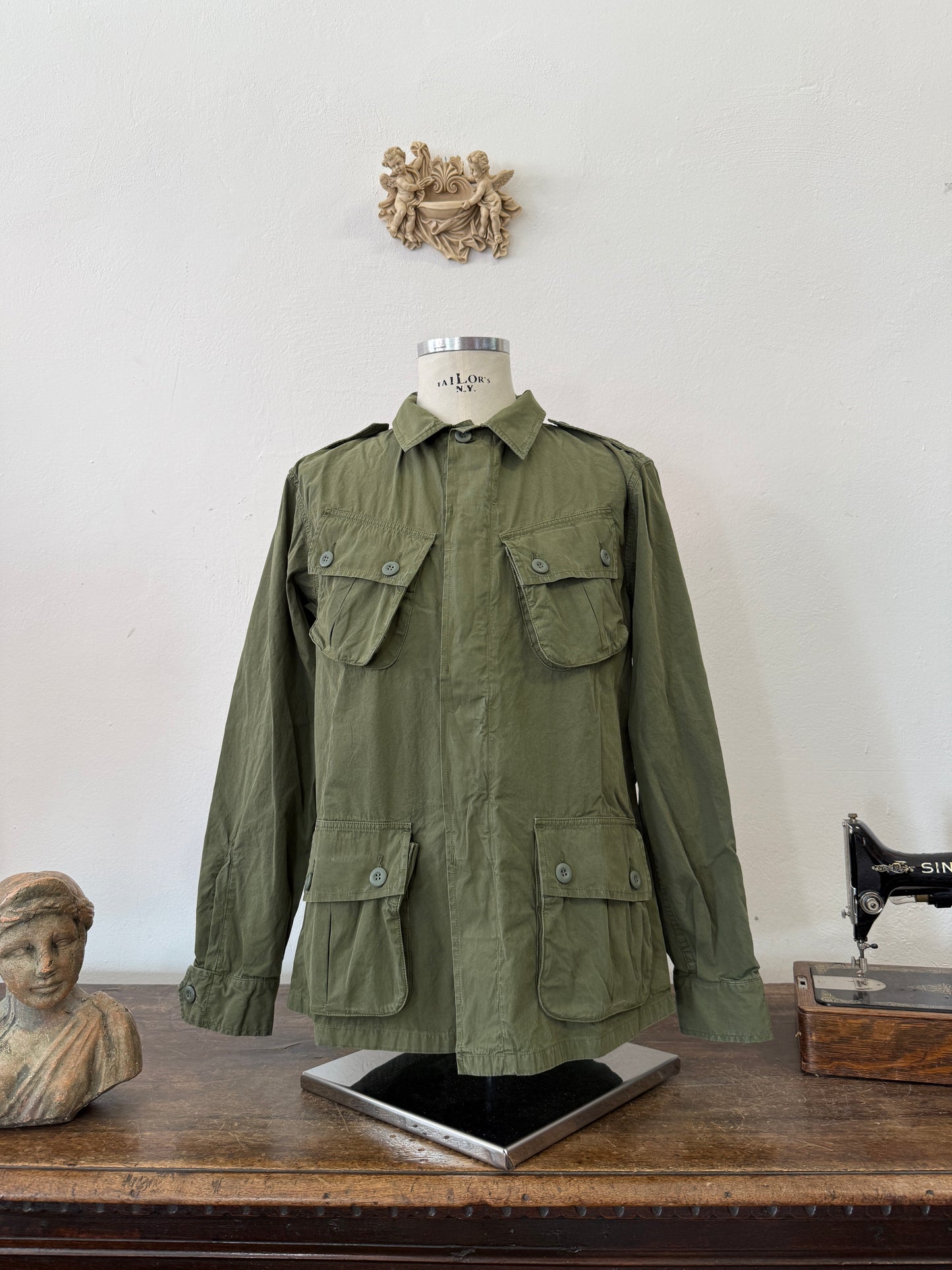 Jungle Jacket Popeline First Pattern Military Green - Chesapeake’s