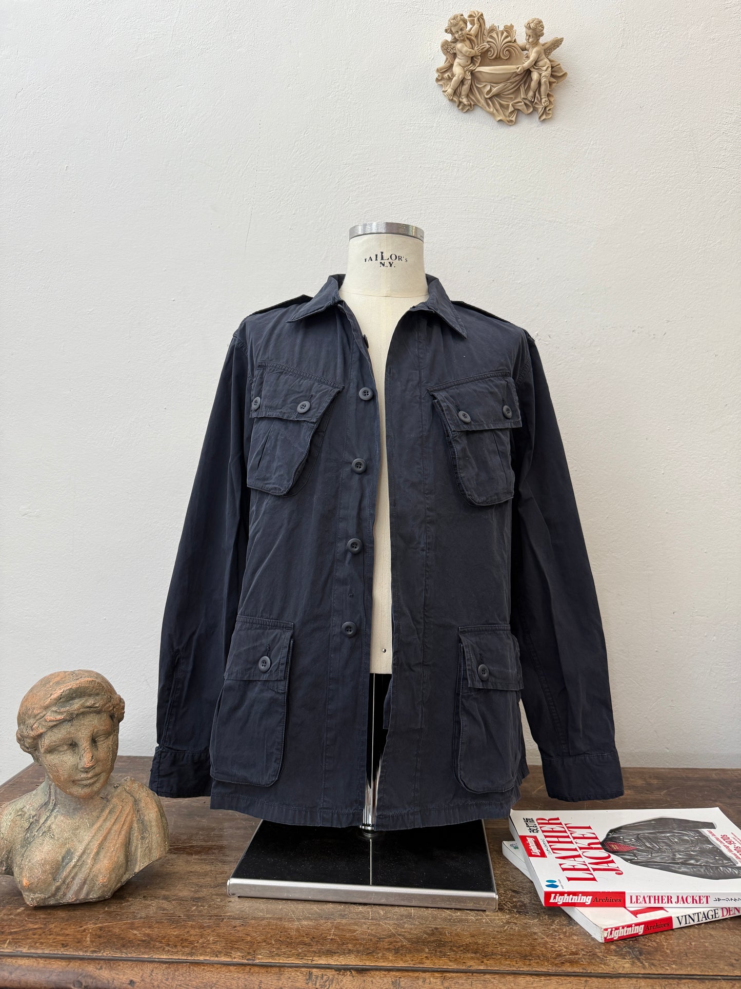 Jungle Jacket Popeline First Pattern Blue Navy - Chesapeake’s