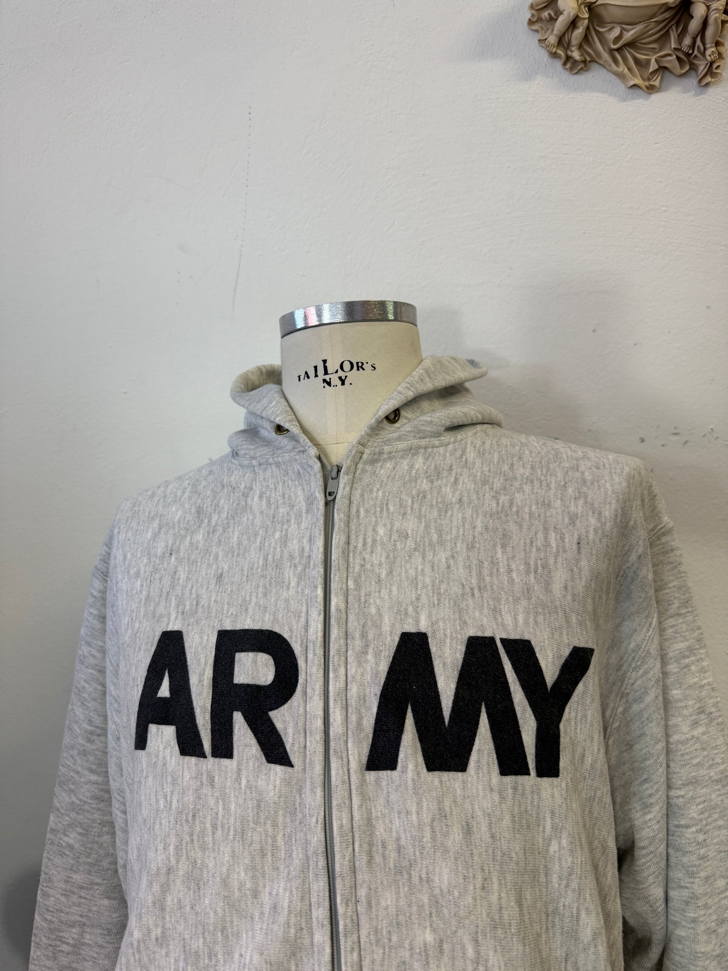 Vintage Us Army Grey Full-Zip Hoodie “XL”