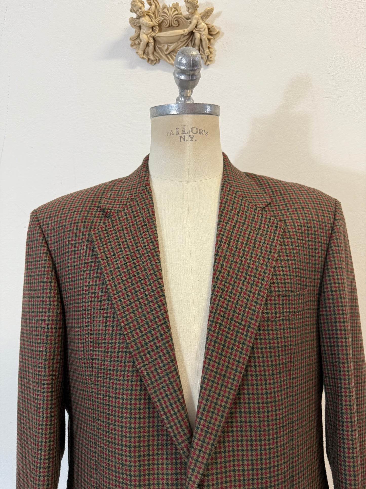 Vintage Checkered Wool Jacket “L”