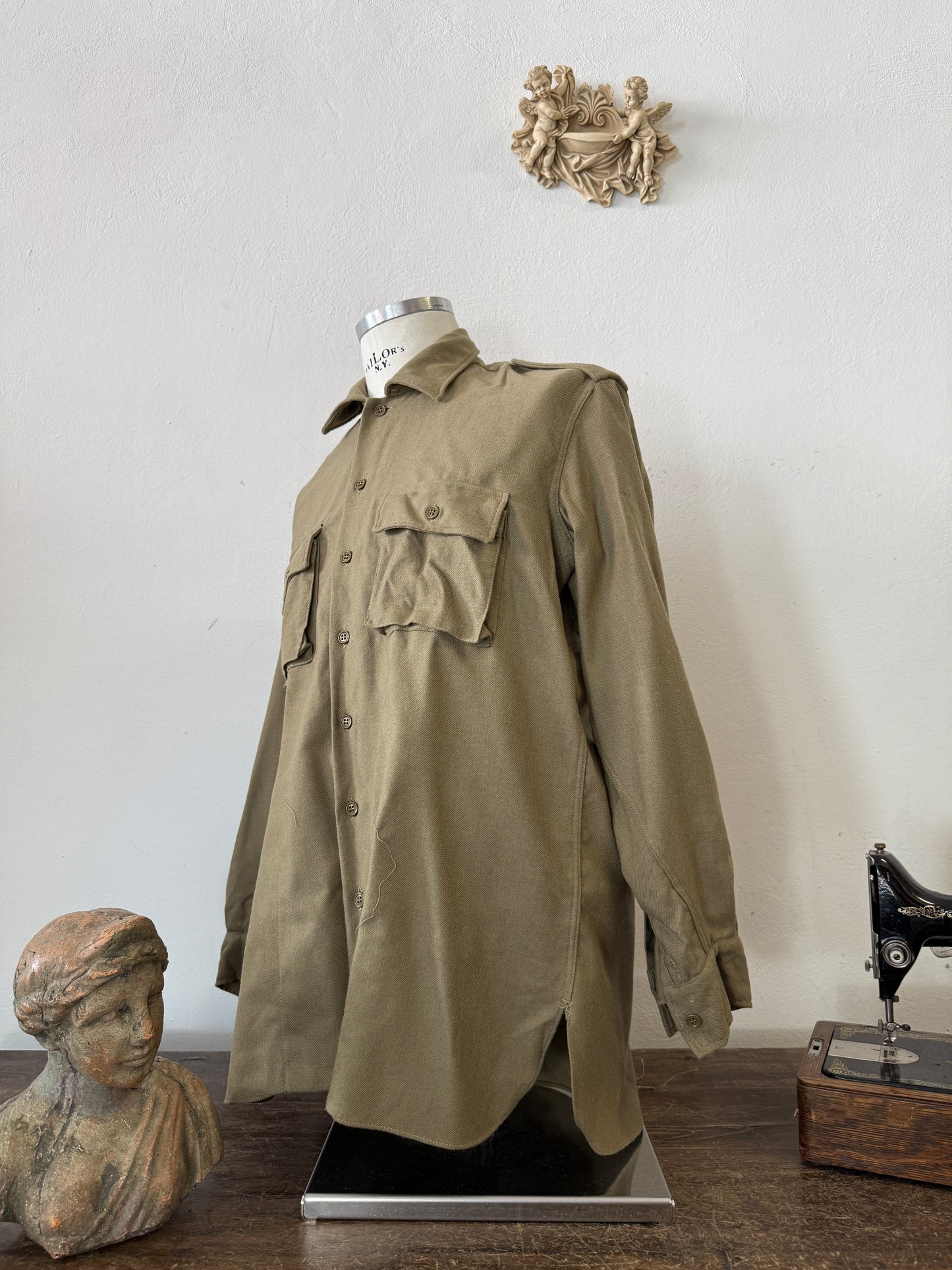Vintage Italian Army Flannel Shirt “M”
