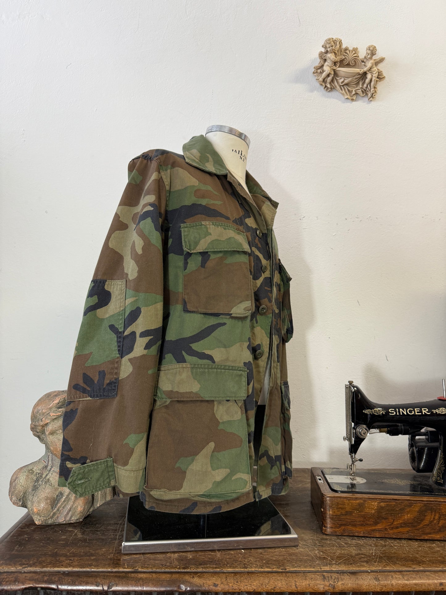 Vintage Woodland Camo Jacket “L”