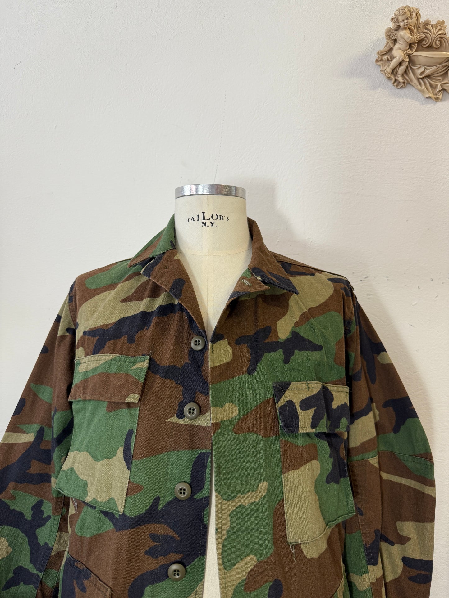 Vintage Woodland Camo Jacket Us Army “M”