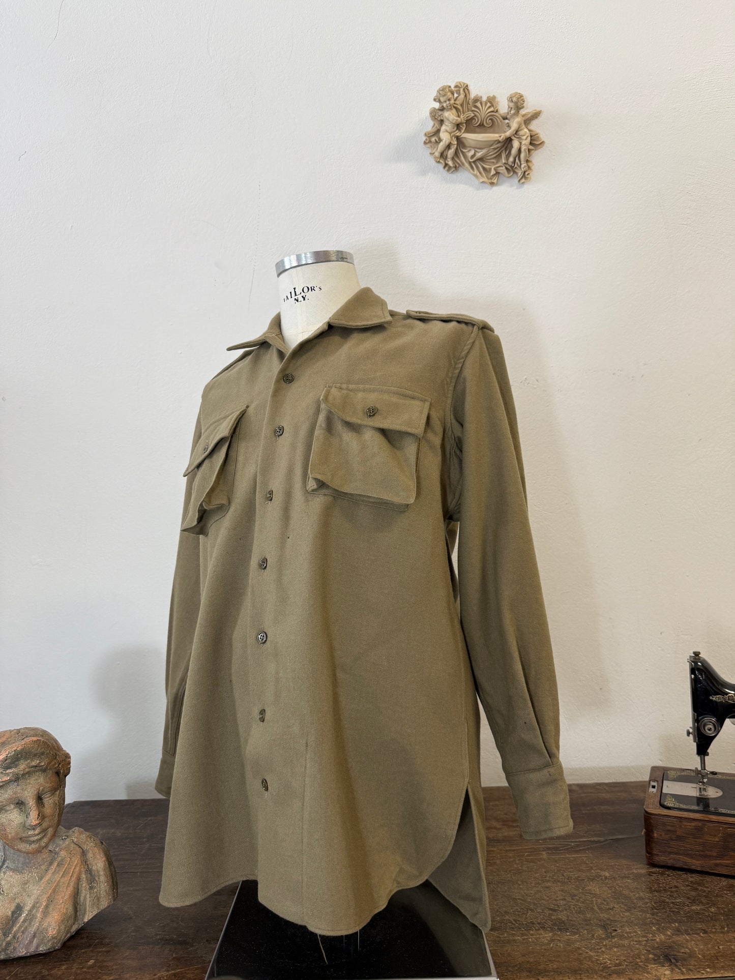 Vintage Italian Army Flannel Shirt “M”
