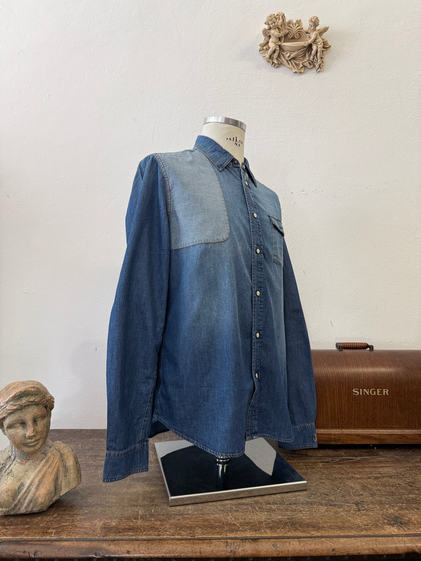 Western “Jeckerson” Denim Shirt - XS, S, M, L