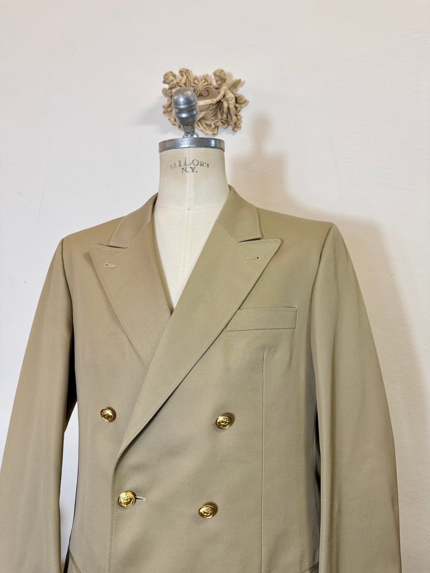 Vintage German Navy Double Breasted Jacket “XL”