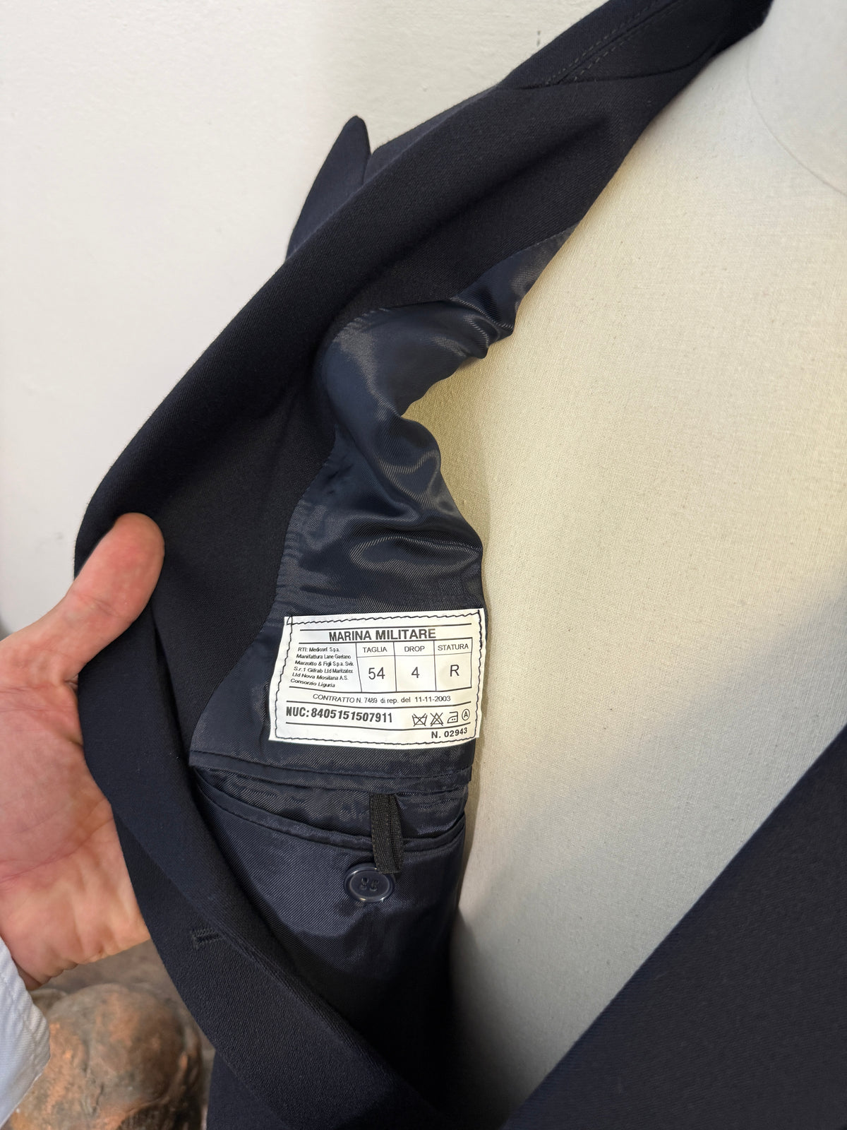 Vintage Italian Navy Double Breasted Jacket “L”