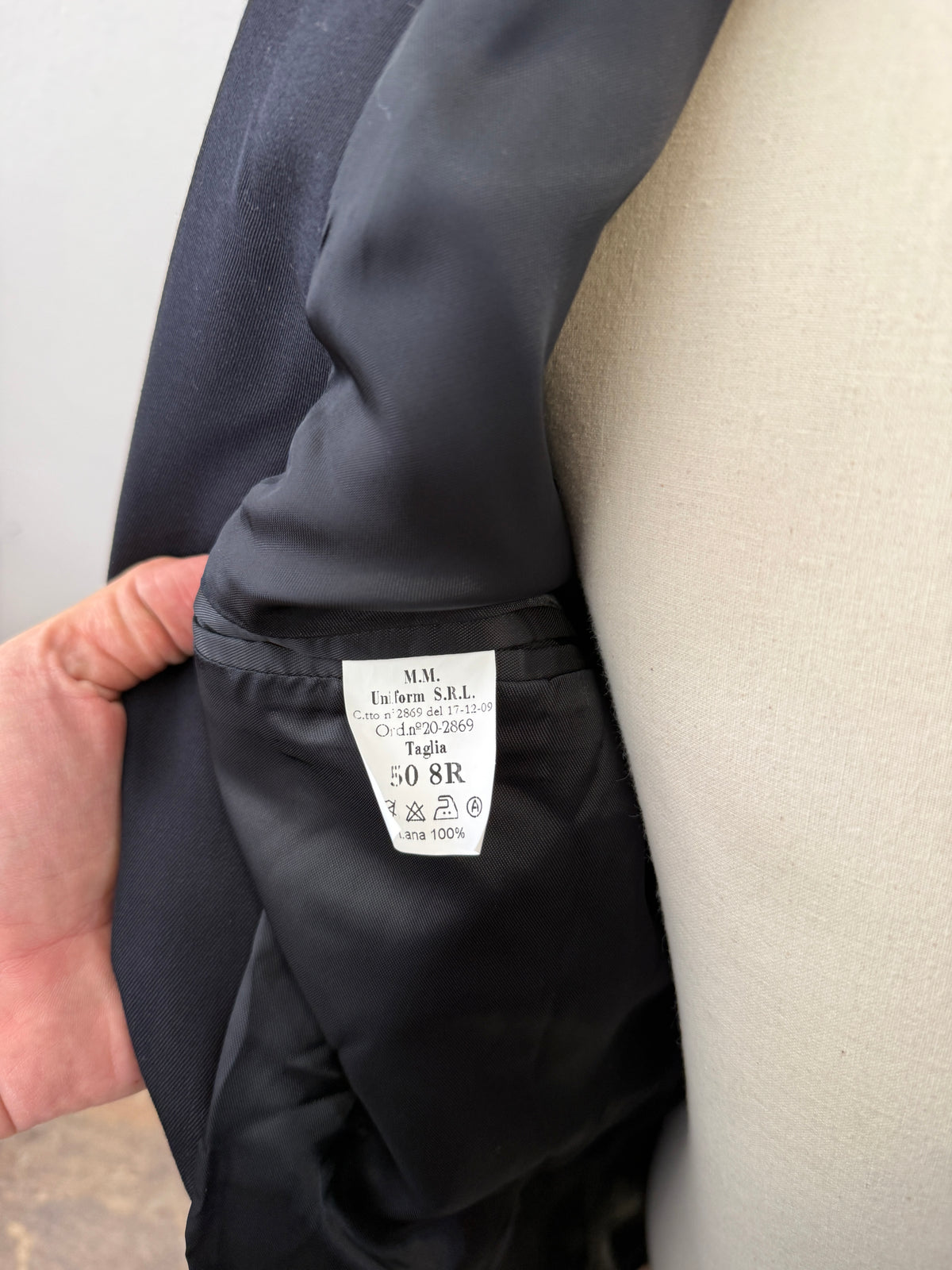Vintage Italian Navy Double Breasted Jacket “M”