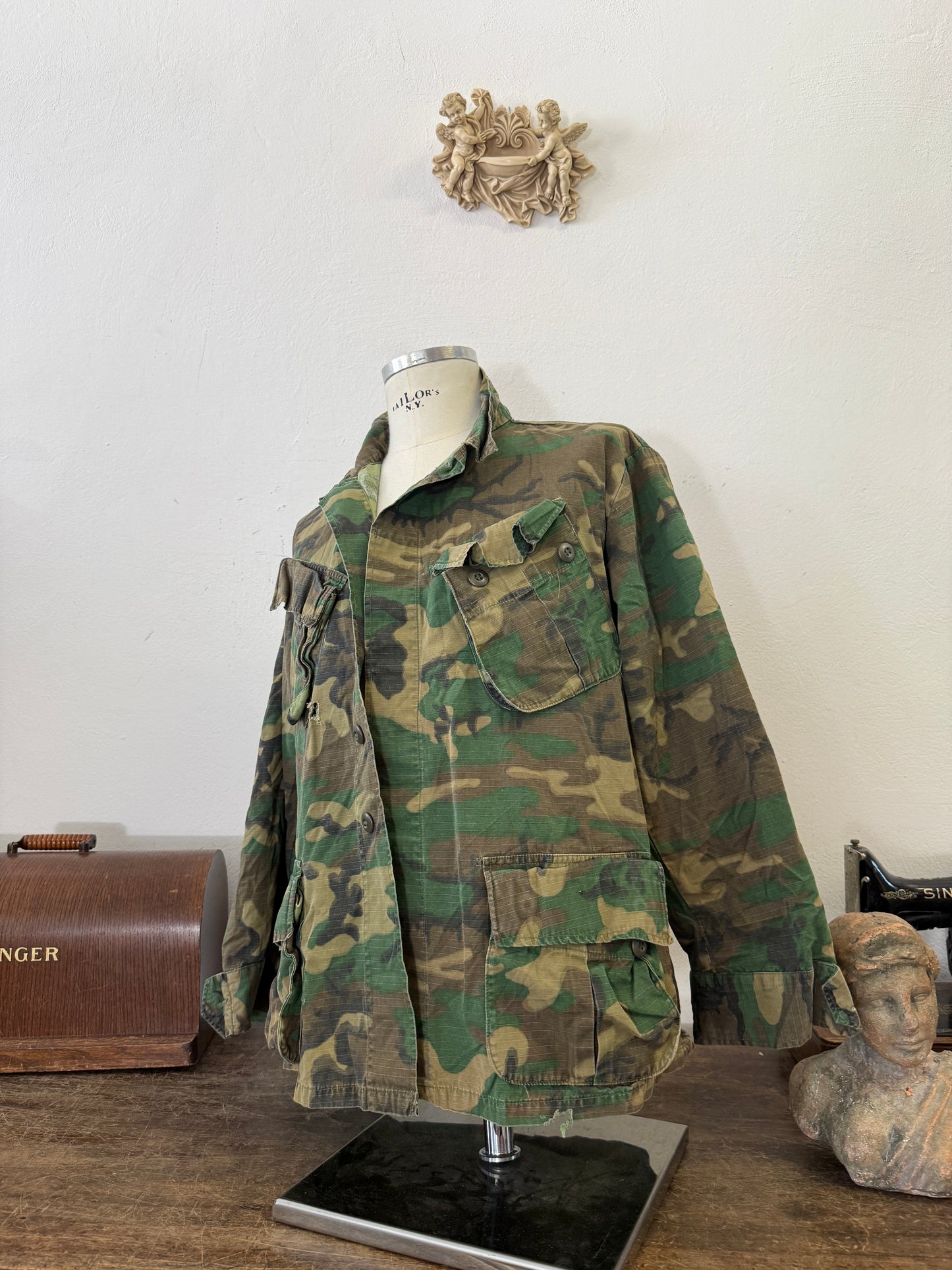 Vintage 70’s Ripstop Jungle Jacket ERDL Us Army “L”