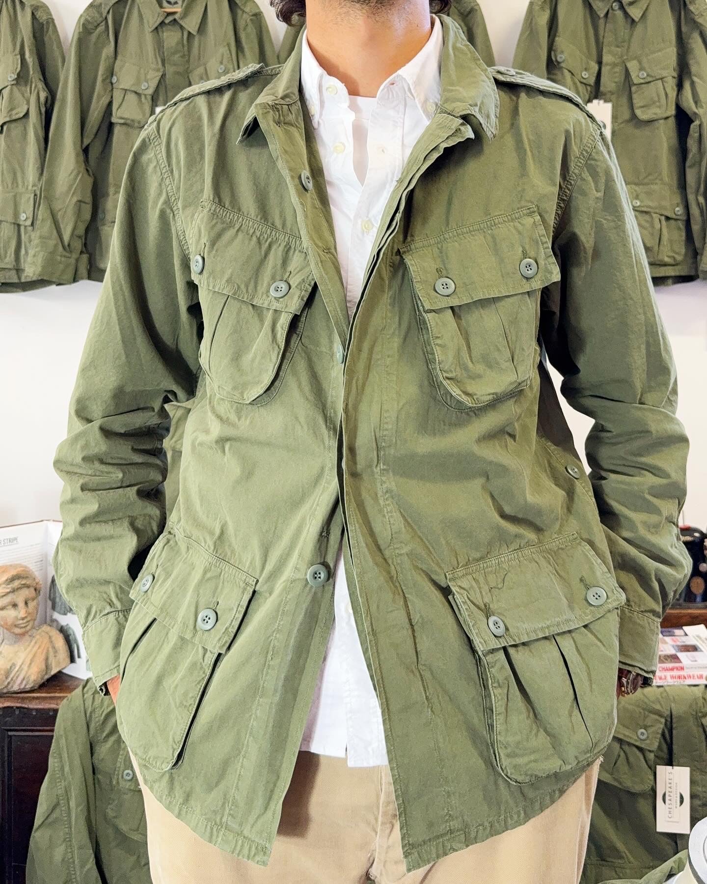 Jungle Jacket Popeline First Pattern Military Green - Chesapeake’s