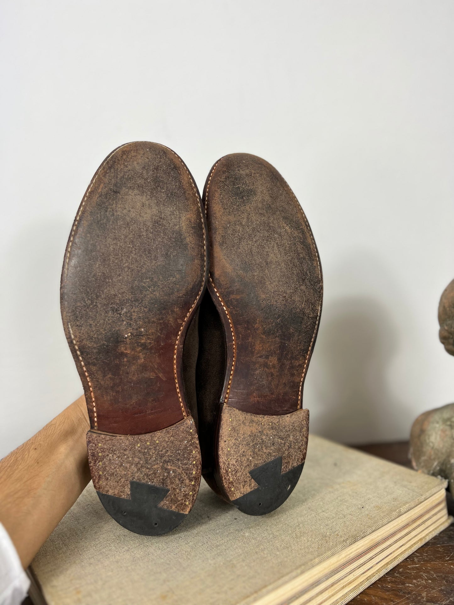 vintage Alden 3697F Moka Kid Suede Tassel Loafer « 44,5 EU »