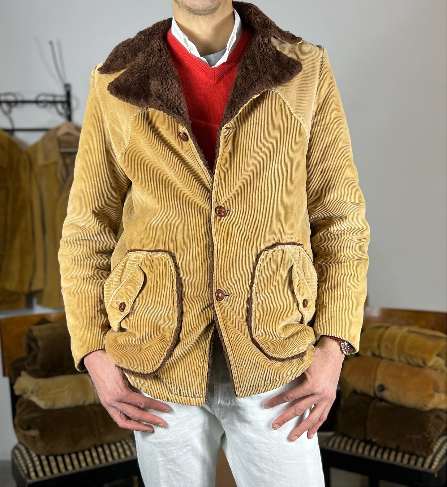 veste vintage en velours côtelé Silton California « L/XL »