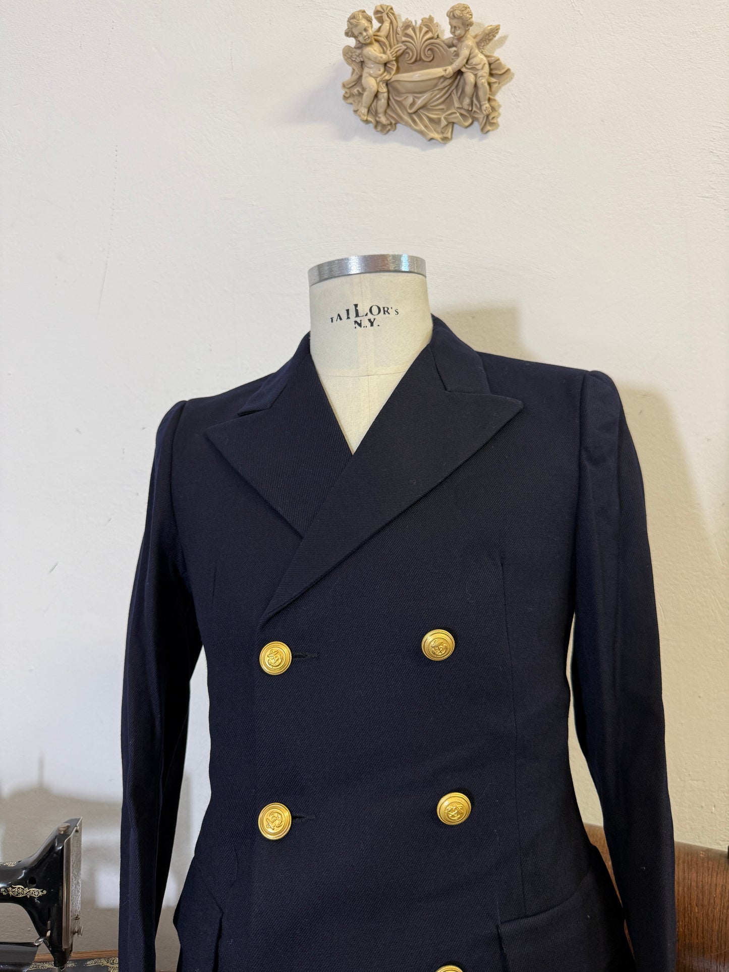 Vintage 90’s Italian Navy Double Breasted Jacket “S”